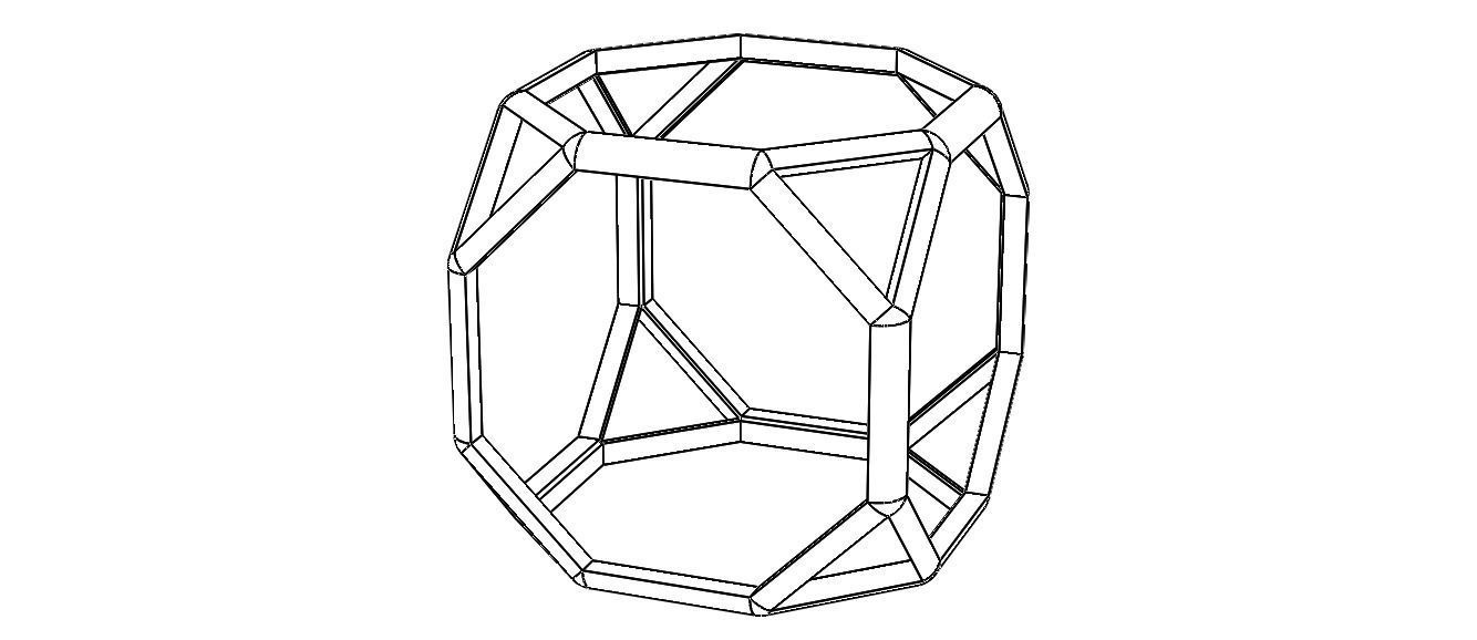 Wireframe Shape Truncated Cube 3D print model_2