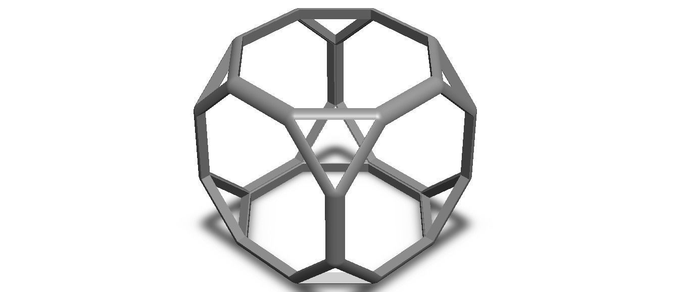 Wireframe Shape Truncated Cube 3D print model_9