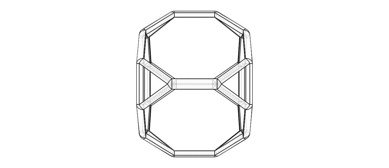 Wireframe Shape Truncated Cube 3D print model_27