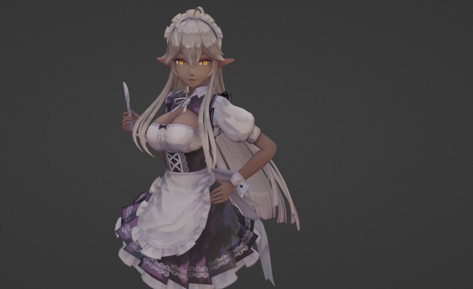 Anime Character - Unique 4 3D model_9