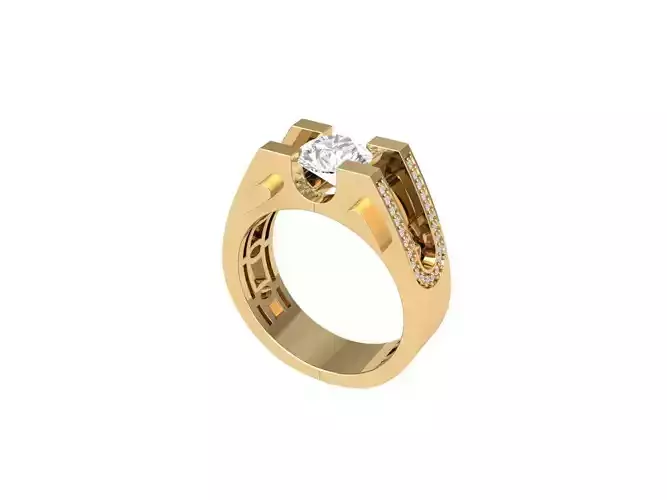 Round Stone ArtDeco Ring