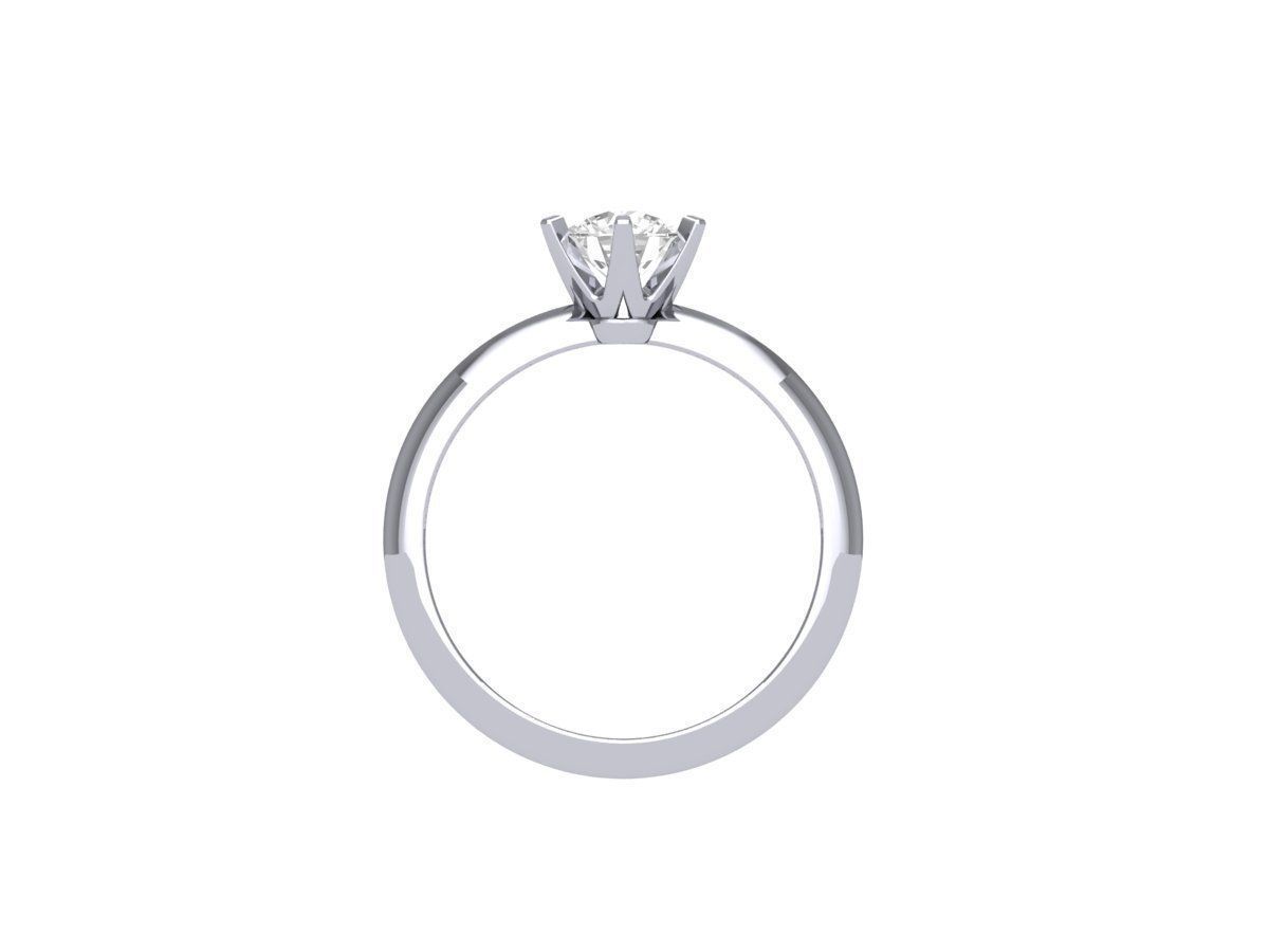 Solitaire Engagement Ring 3D print model_8