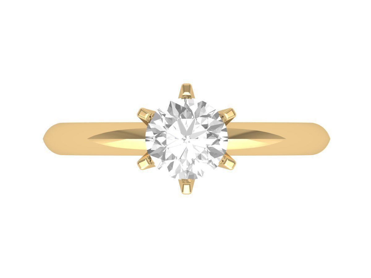 Solitaire Engagement Ring 3D print model_4