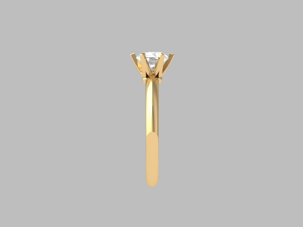 Solitaire Engagement Ring 3D print model_9
