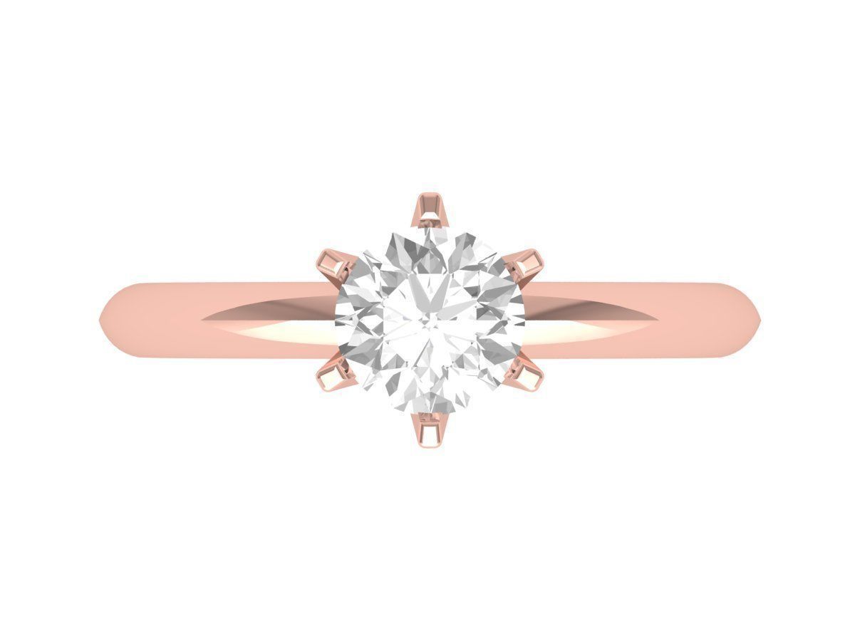 Solitaire Engagement Ring 3D print model_5