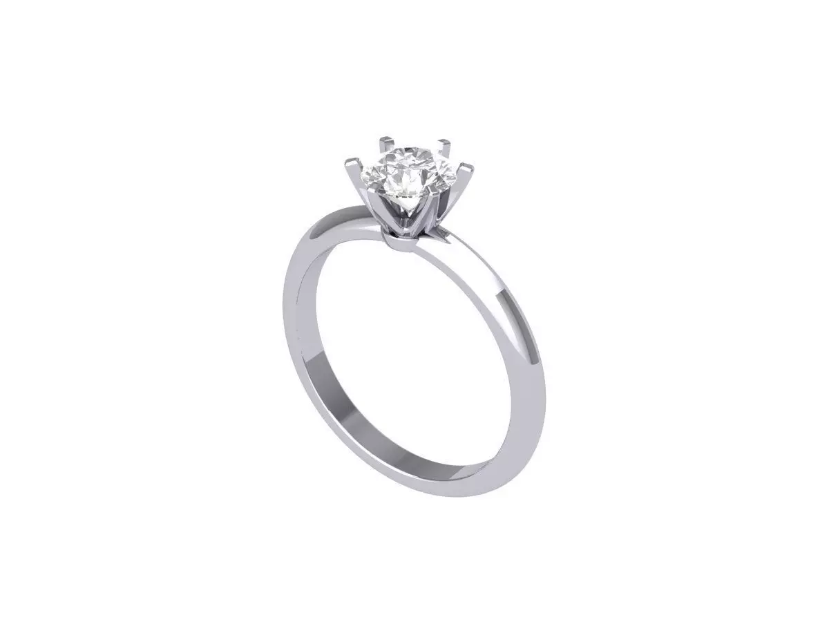 Solitaire Engagement Ring 3D print model_0