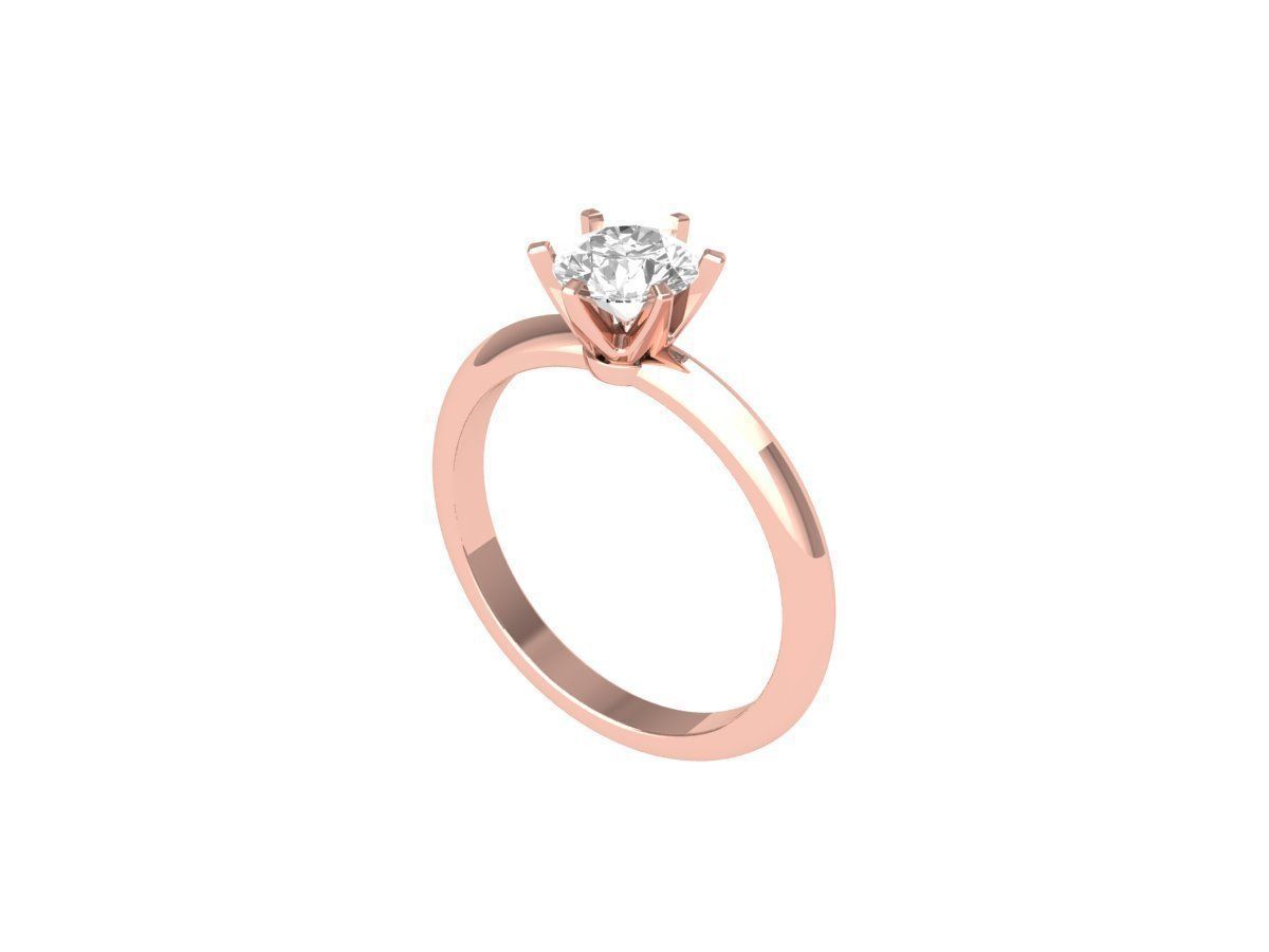 Solitaire Engagement Ring 3D print model_2