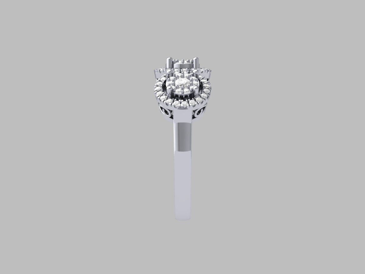 Solitair 3 Stone Ring 3D print model_14