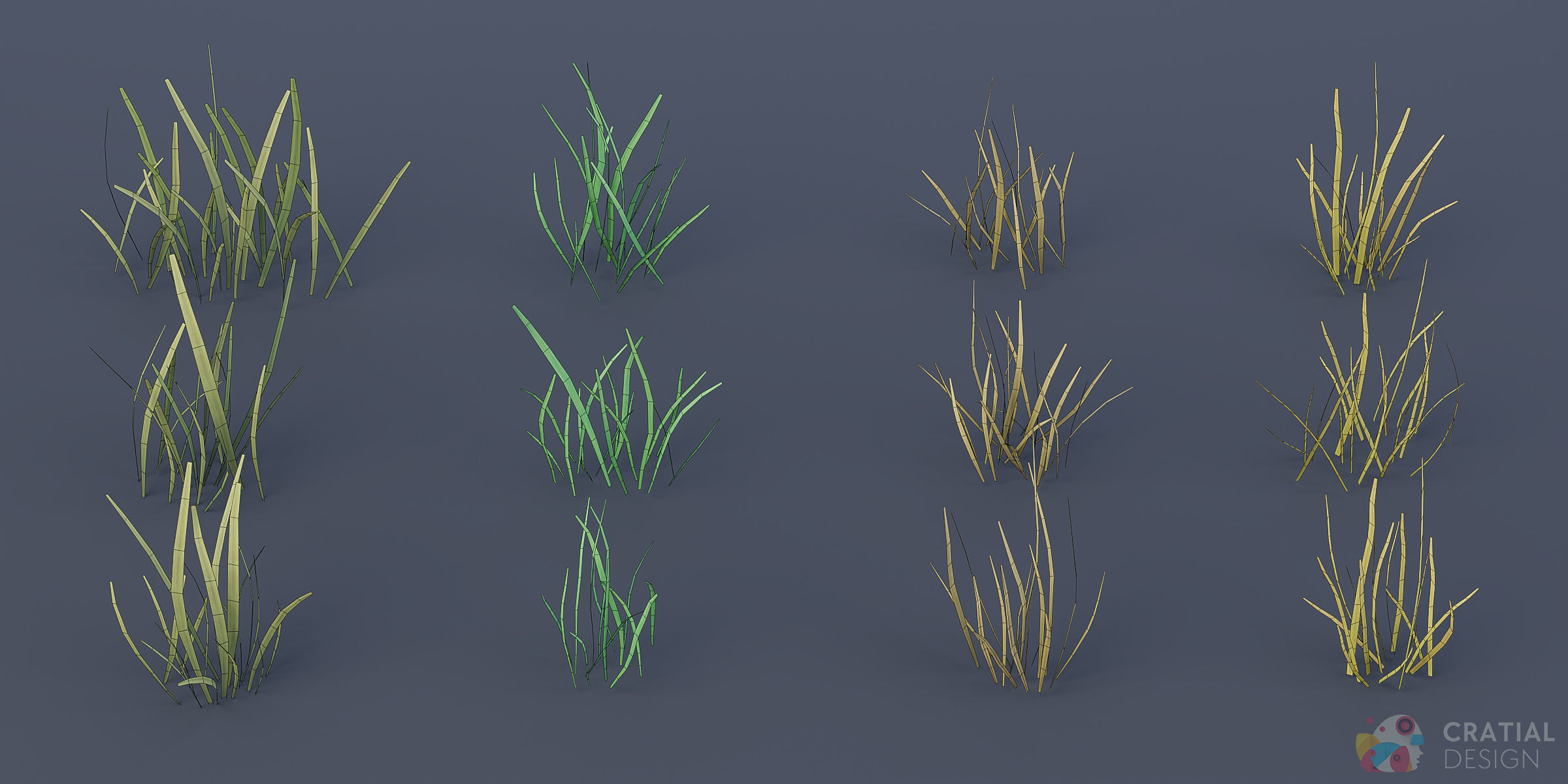 Stylized Foliage Kit Low-poly 3D model_7