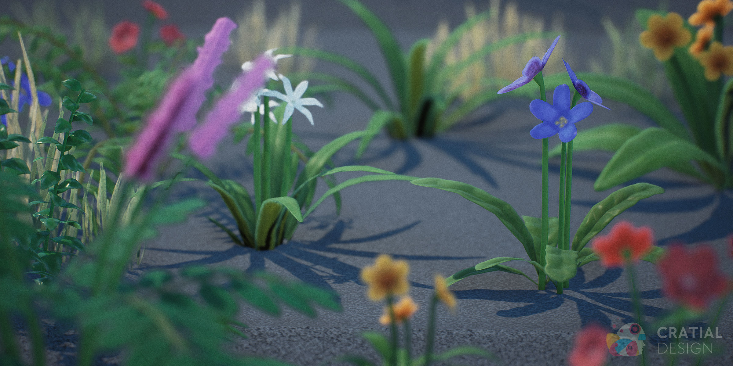 Stylized Foliage Kit Low-poly 3D model_8