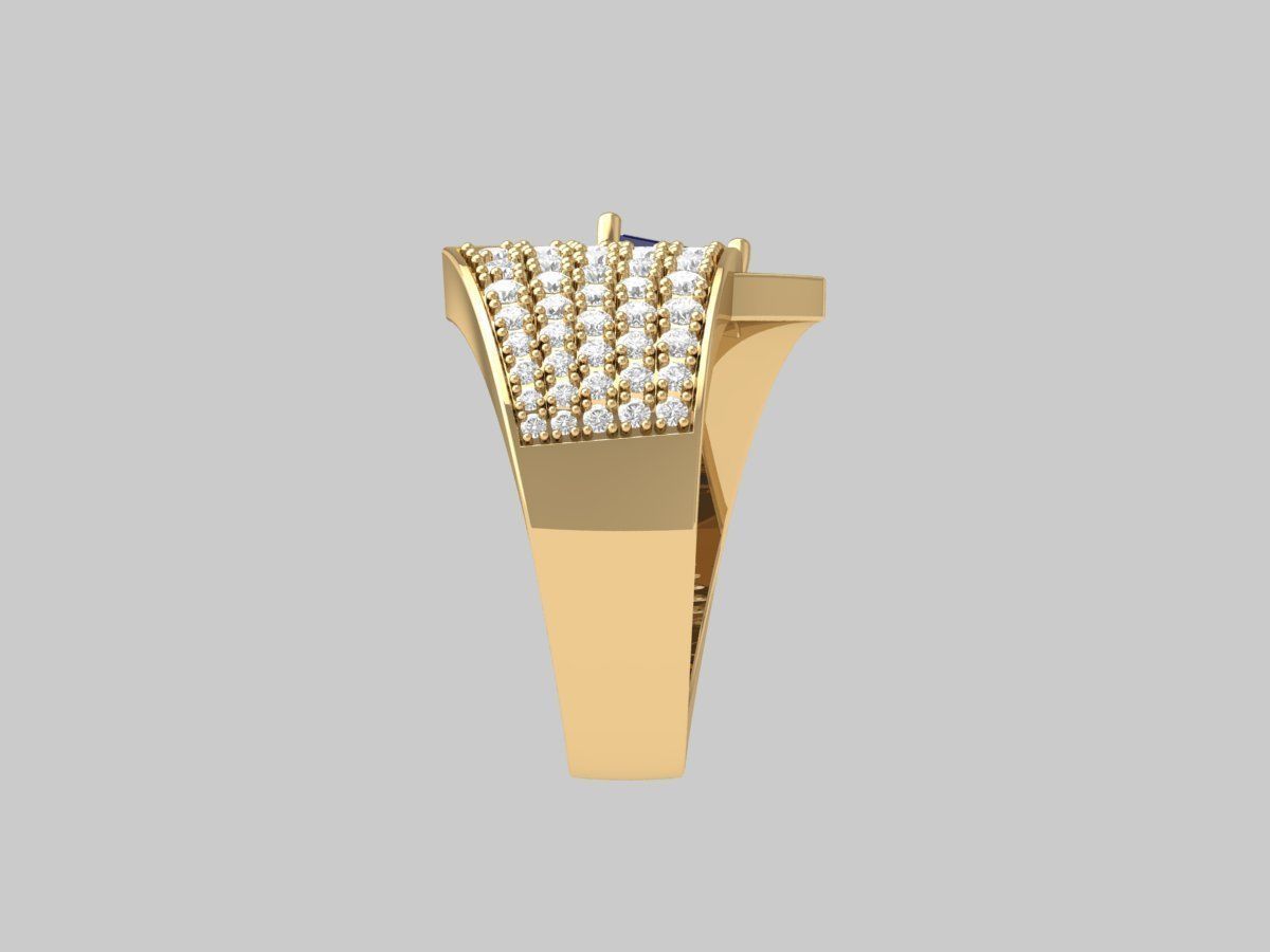 Emerald ArtDeco  Ring 3D print model_10