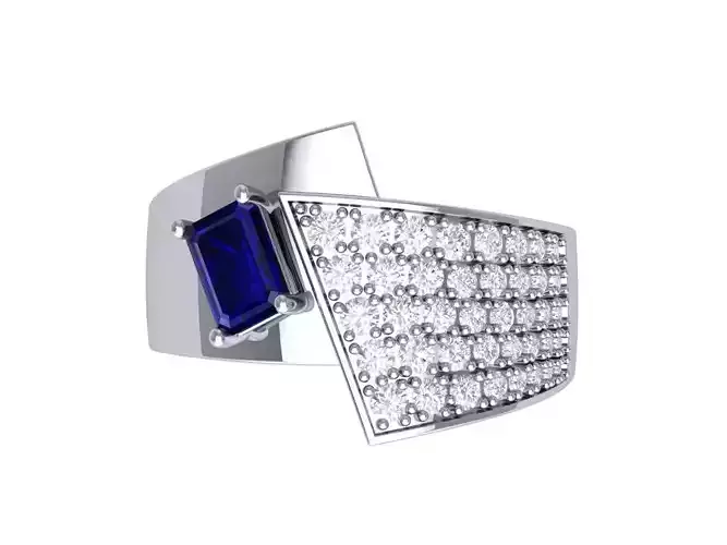 Emerald ArtDeco  Ring