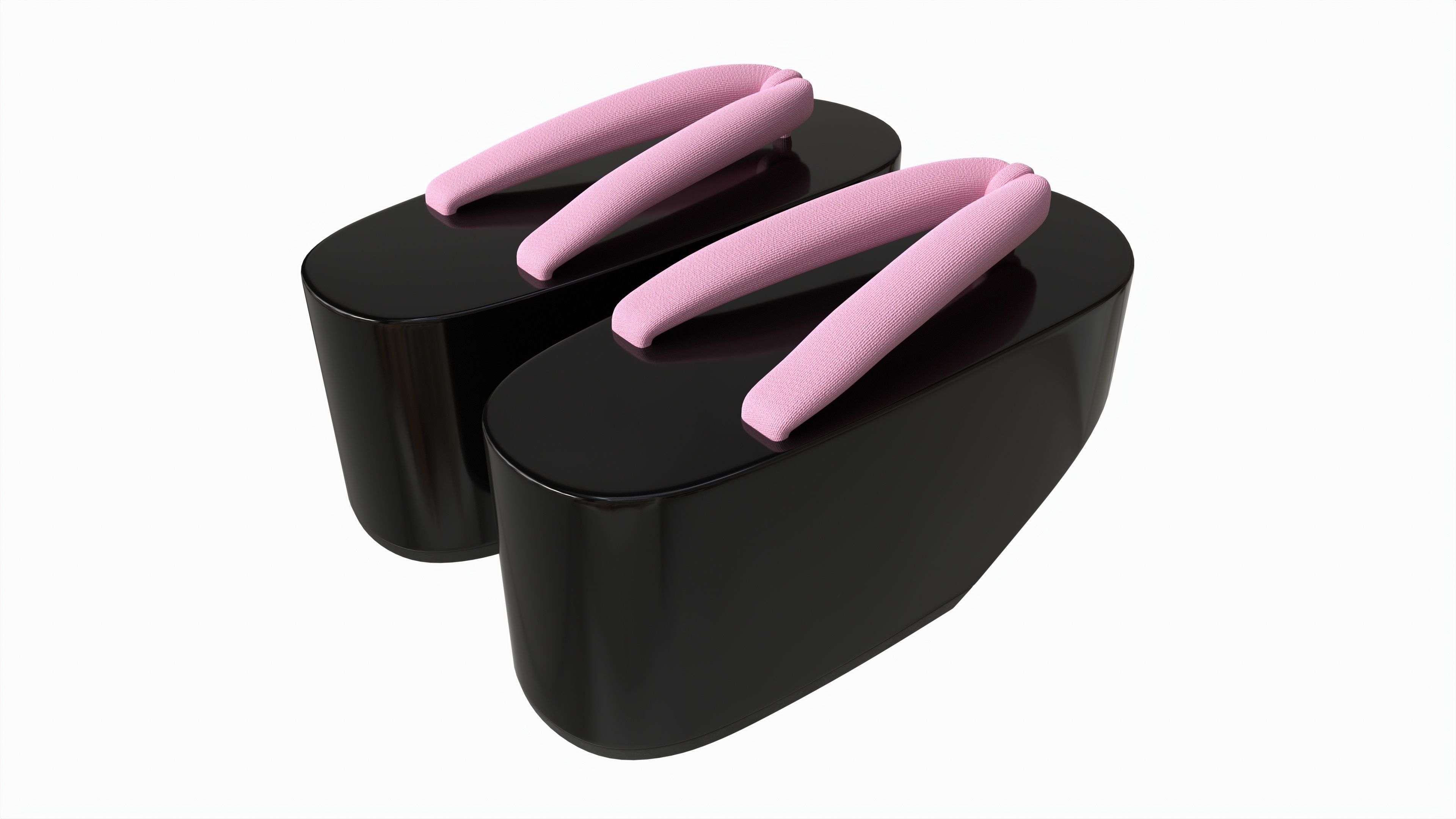 Japanese Geta Wooden Sandals 01 3D model_2