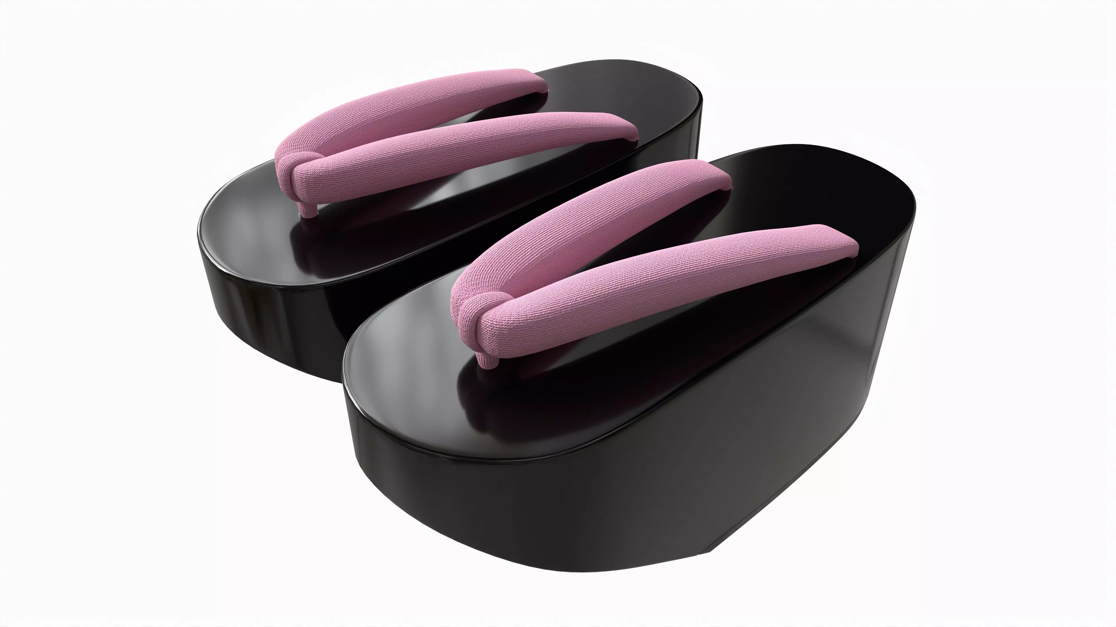 Japanese Geta Wooden Sandals 01 3D model_0