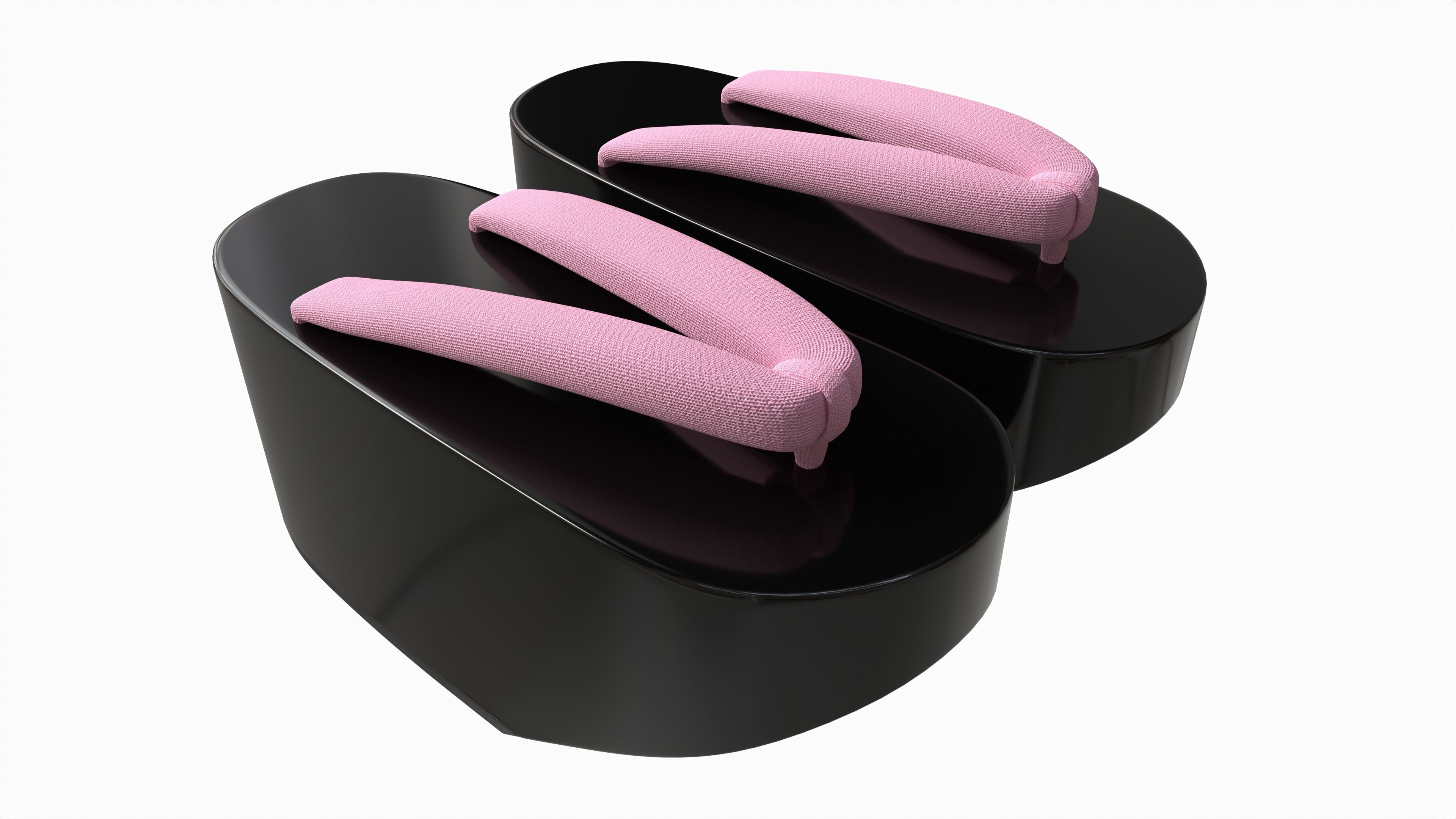 Japanese Geta Wooden Sandals 01 3D model_1