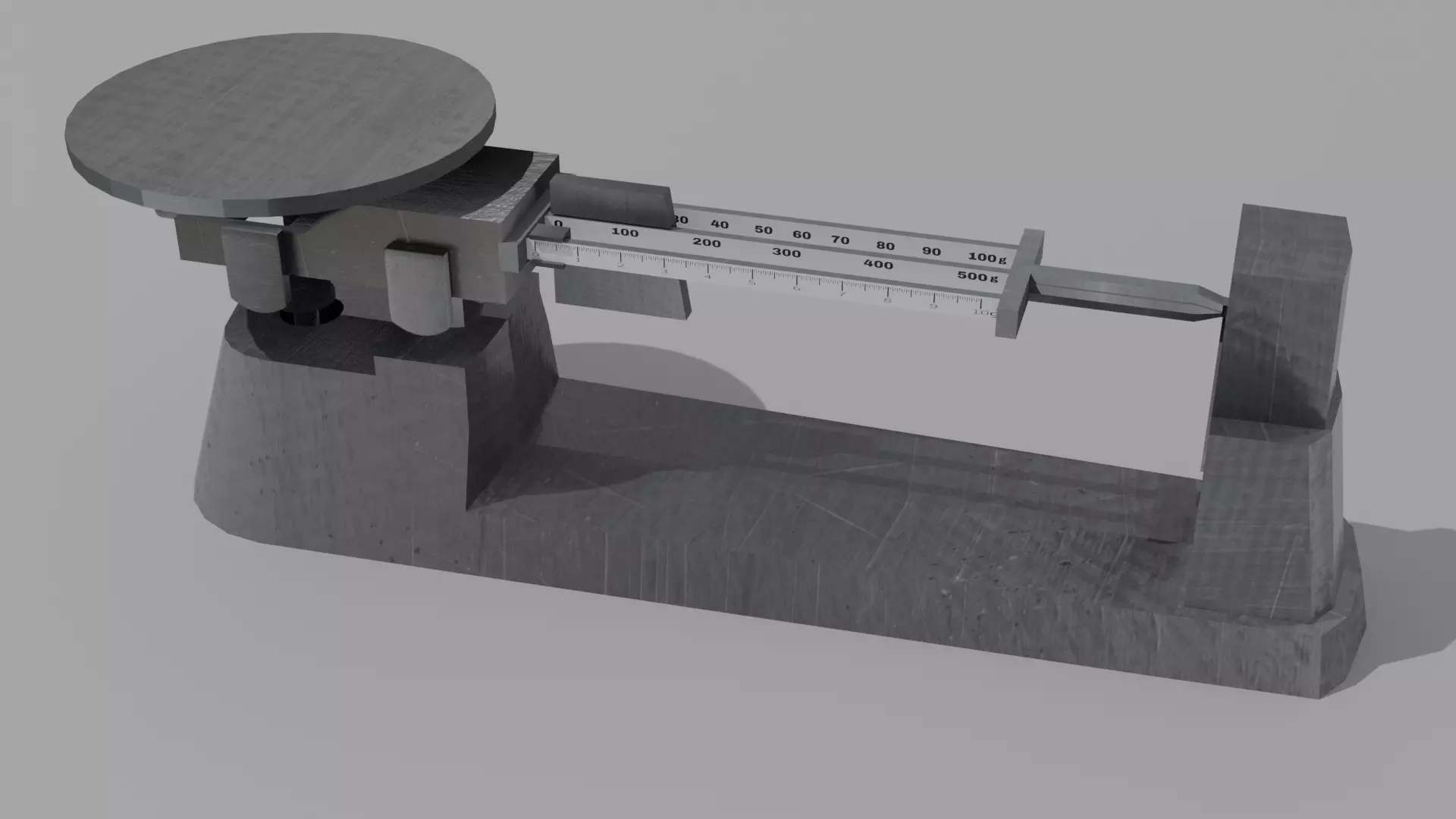 Triple Beam Balance Low-poly 3D model_0
