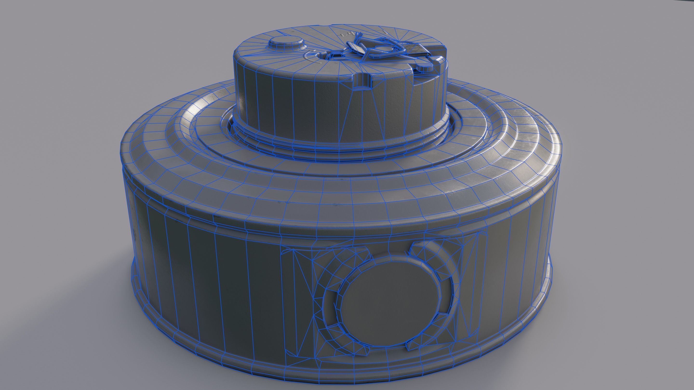 TM-72 Soviet Anti-Tank Mine Low-poly 3D model_19