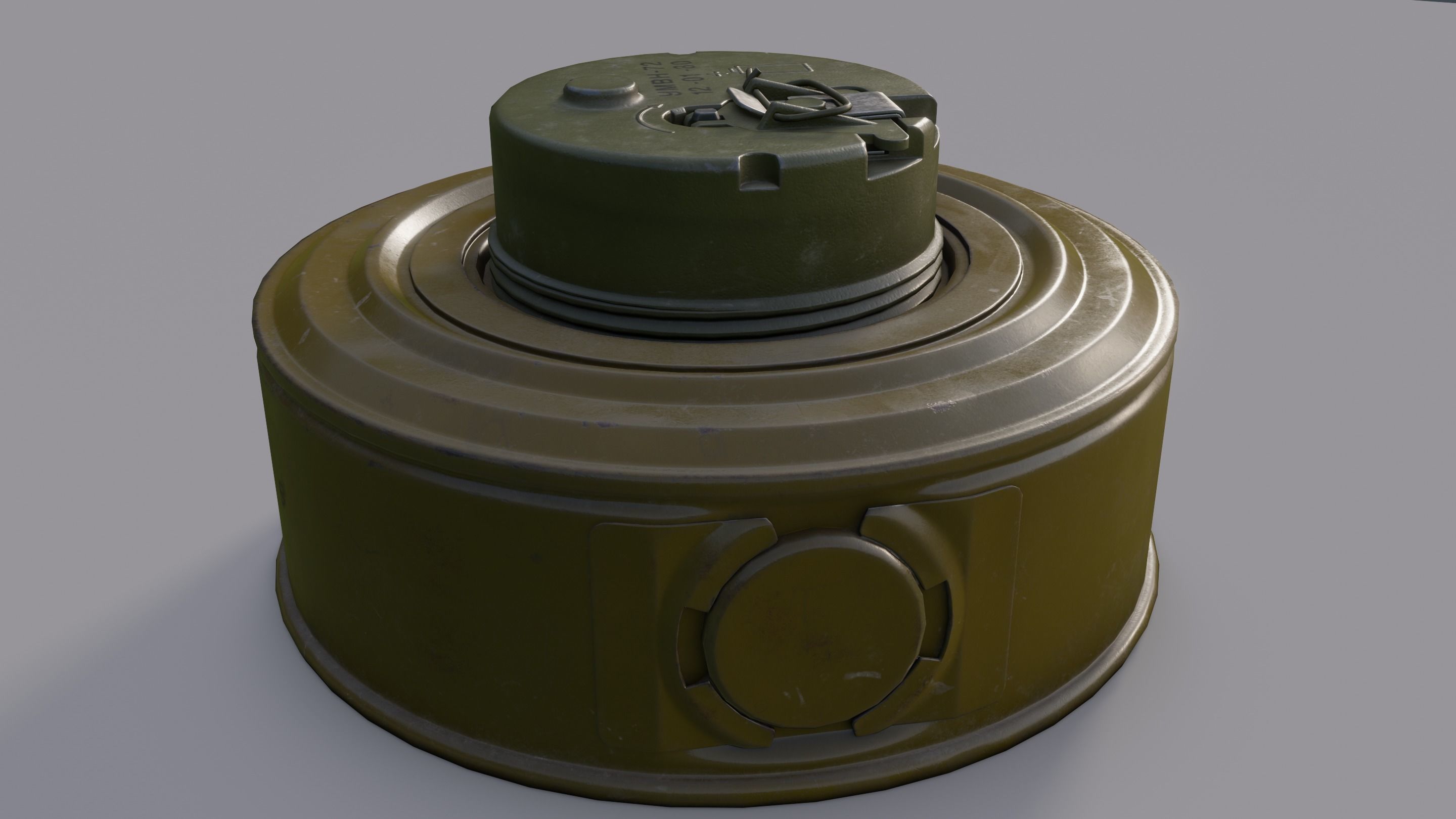 TM-72 Soviet Anti-Tank Mine Low-poly 3D model_13