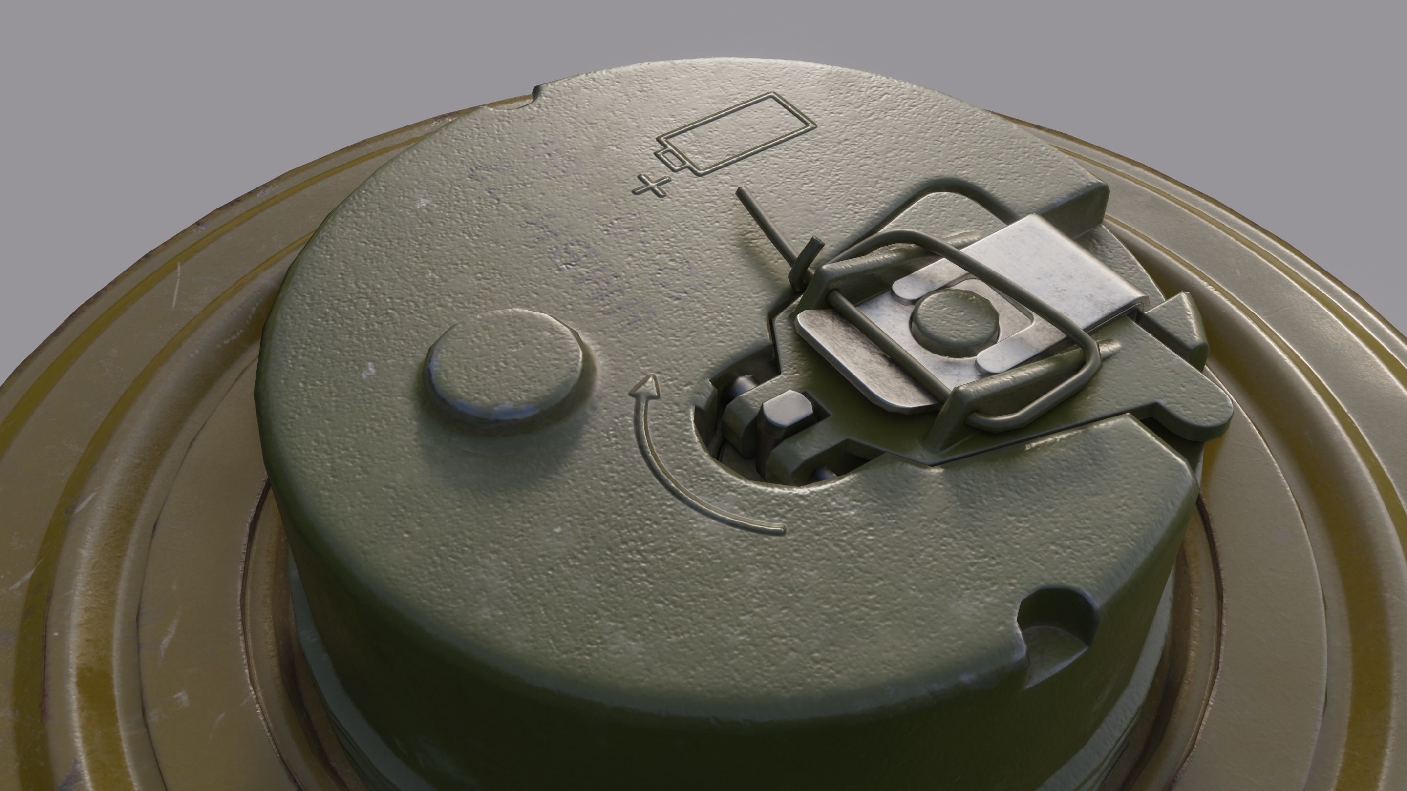 TM-72 Soviet Anti-Tank Mine Low-poly 3D model_10