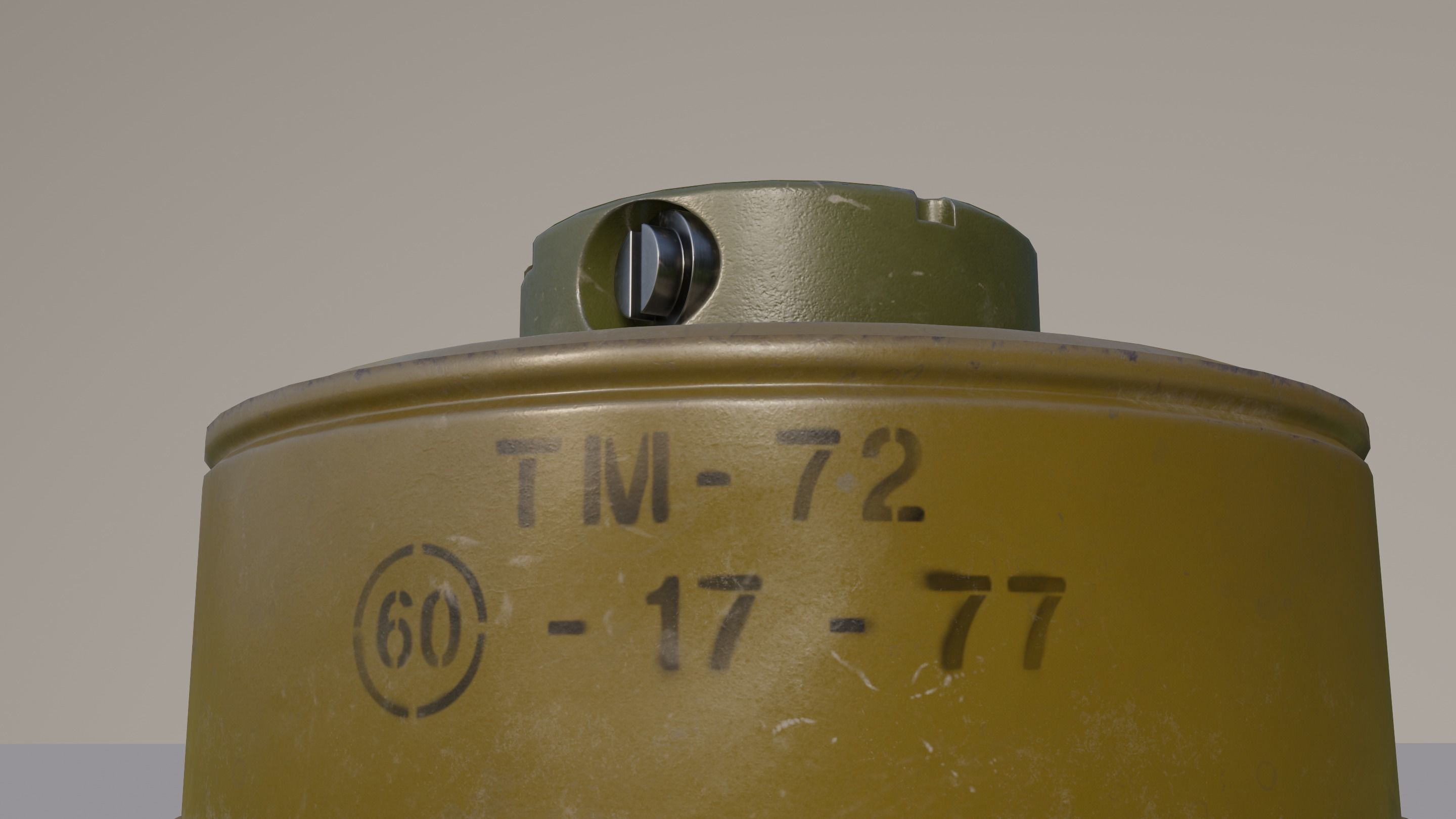 TM-72 Soviet Anti-Tank Mine Low-poly 3D model_14