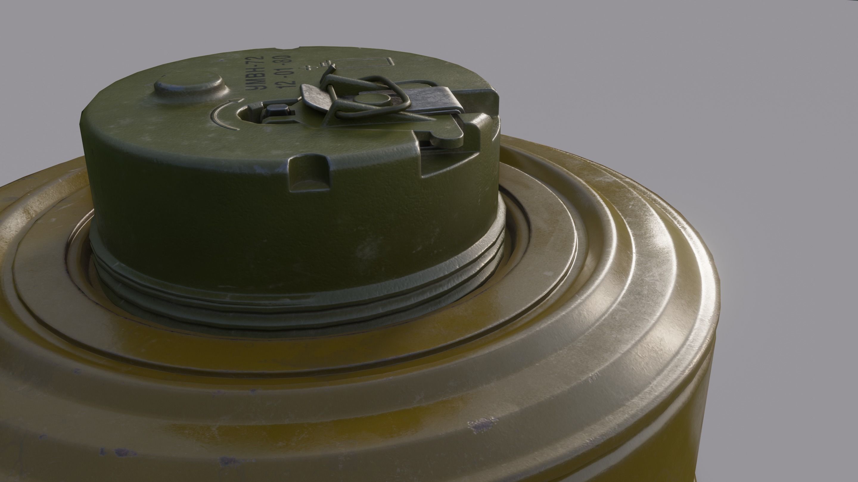 TM-72 Soviet Anti-Tank Mine Low-poly 3D model_11