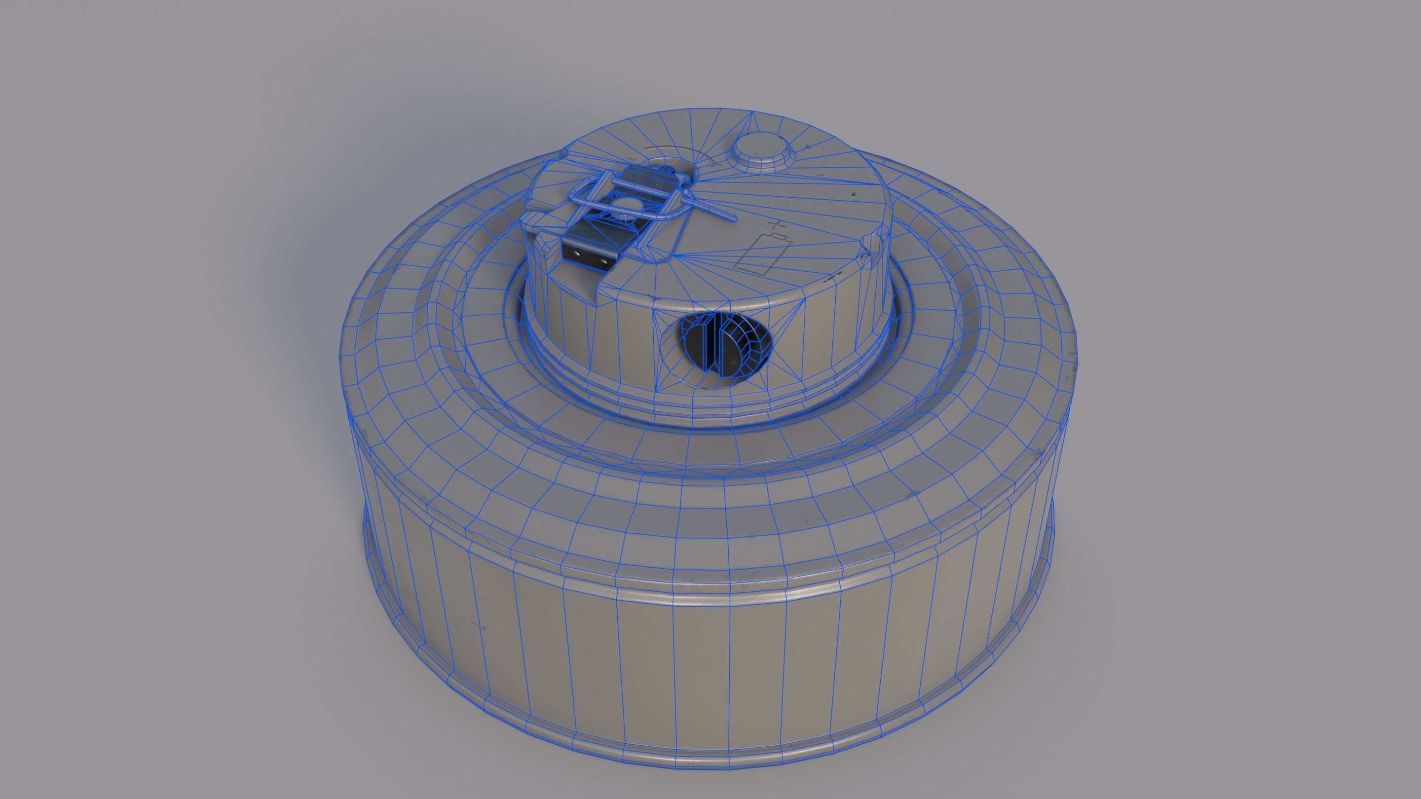 TM-72 Soviet Anti-Tank Mine Low-poly 3D model_1
