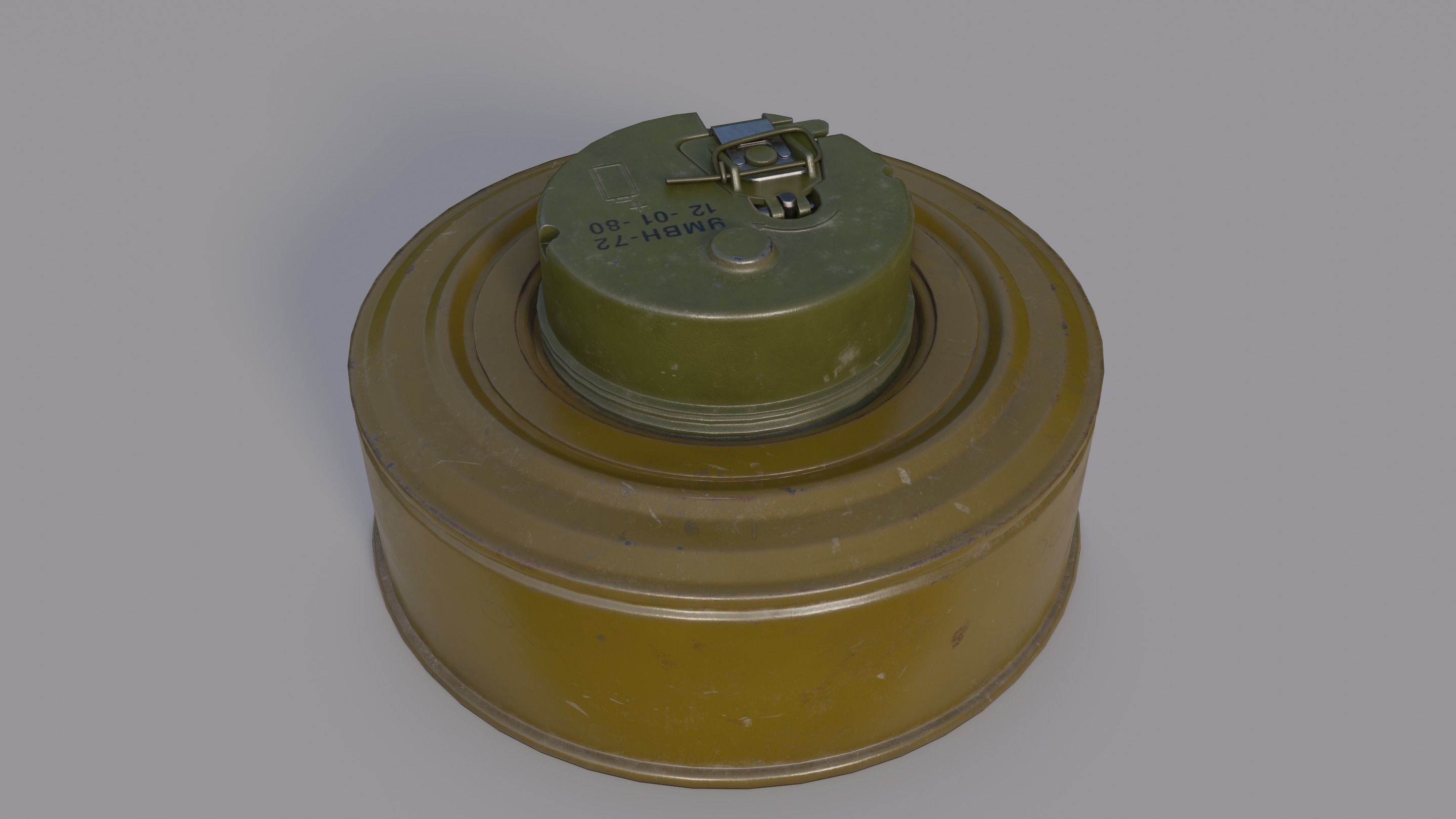 TM-72 Soviet Anti-Tank Mine Low-poly 3D model_6