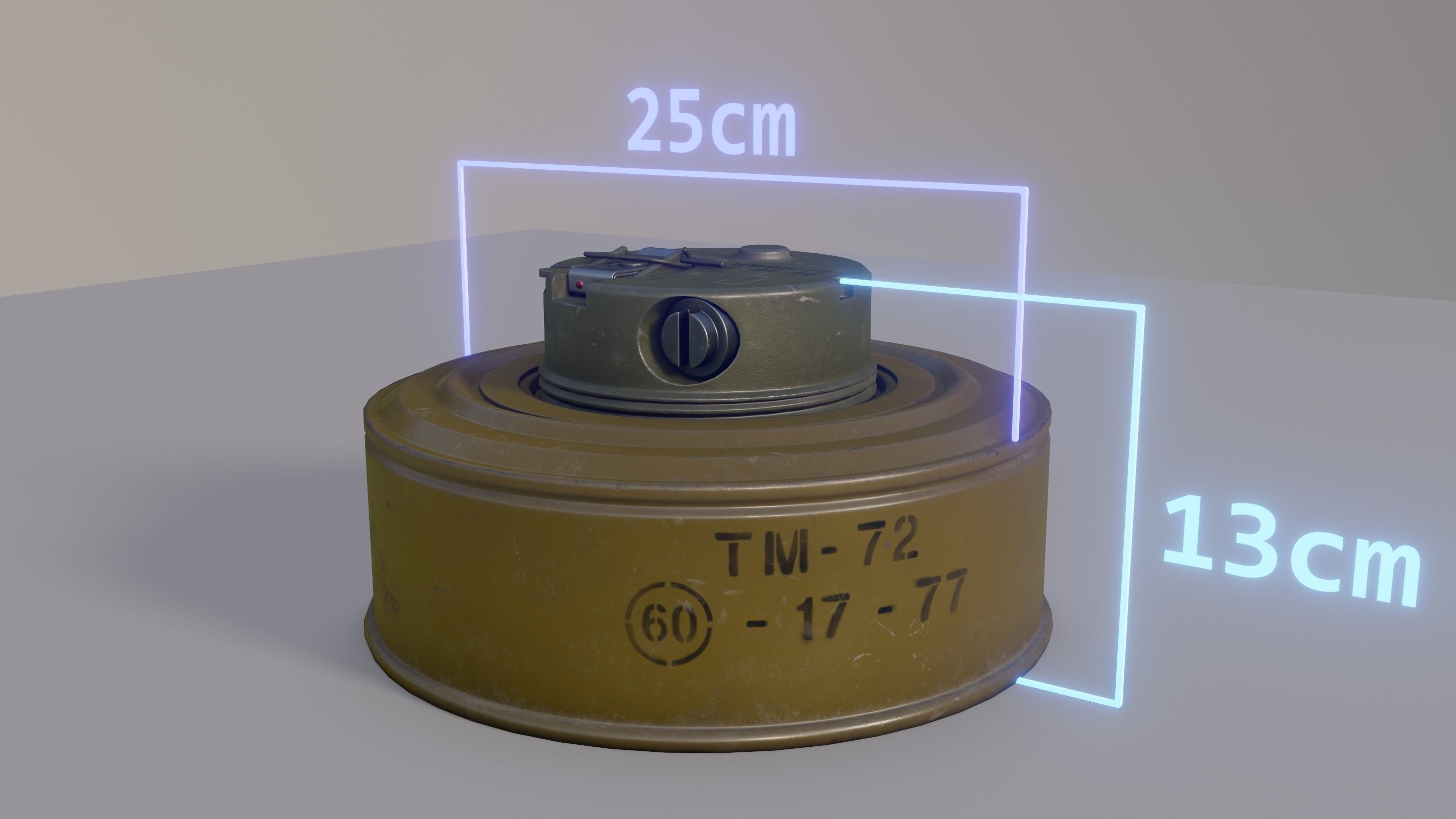 TM-72 Soviet Anti-Tank Mine Low-poly 3D model_17