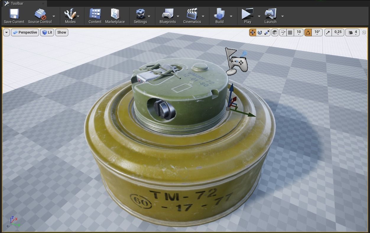 TM-72 Soviet Anti-Tank Mine Low-poly 3D model_23