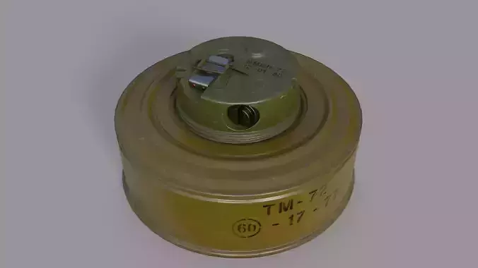 TM-72 Soviet Anti-Tank Mine Low-poly 3D model