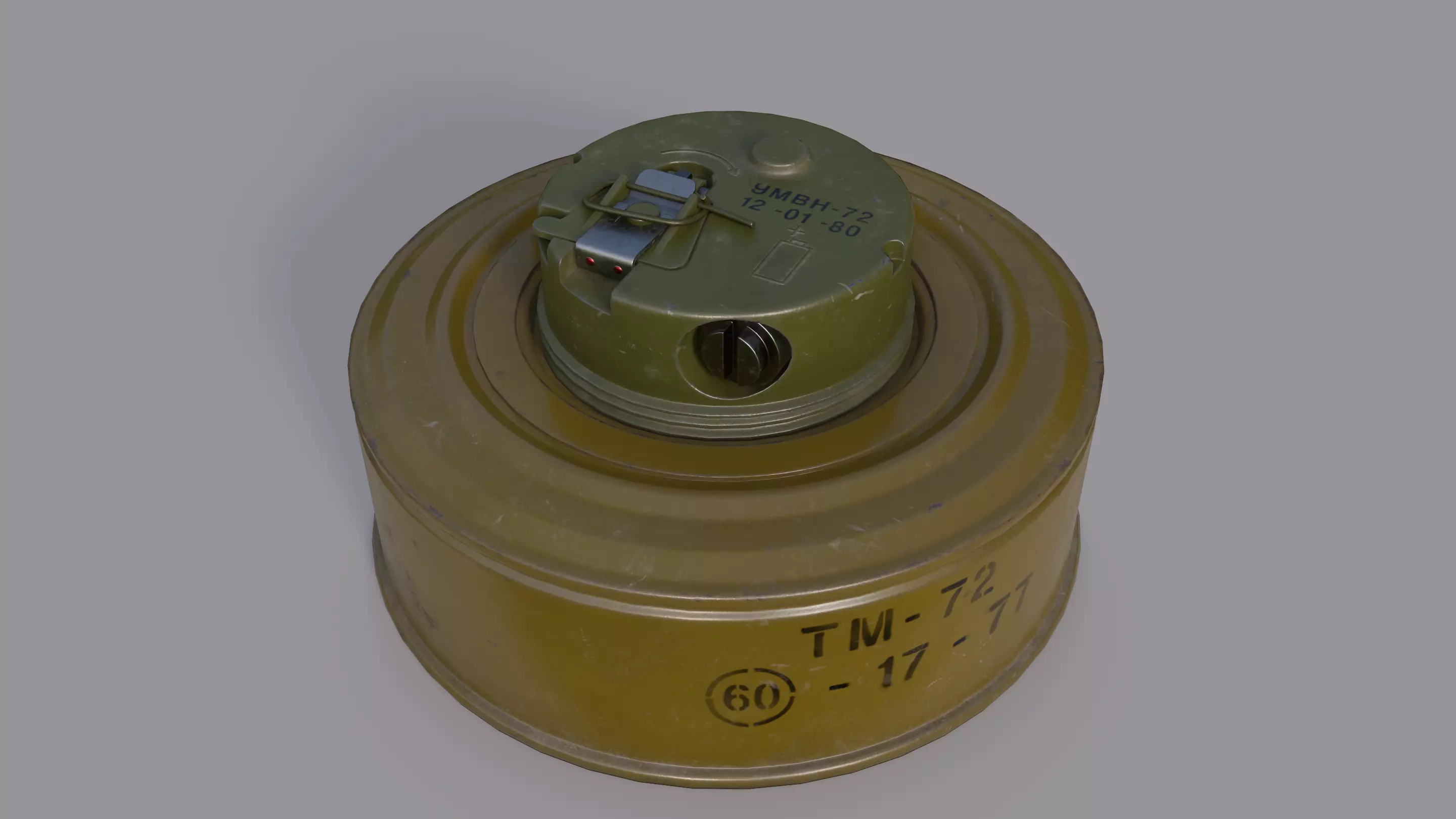 TM-72 Soviet Anti-Tank Mine Low-poly 3D model_0