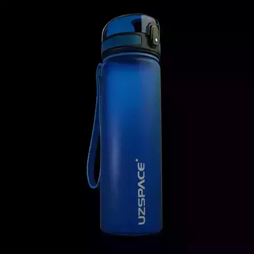 Blue plastic sport bottle
