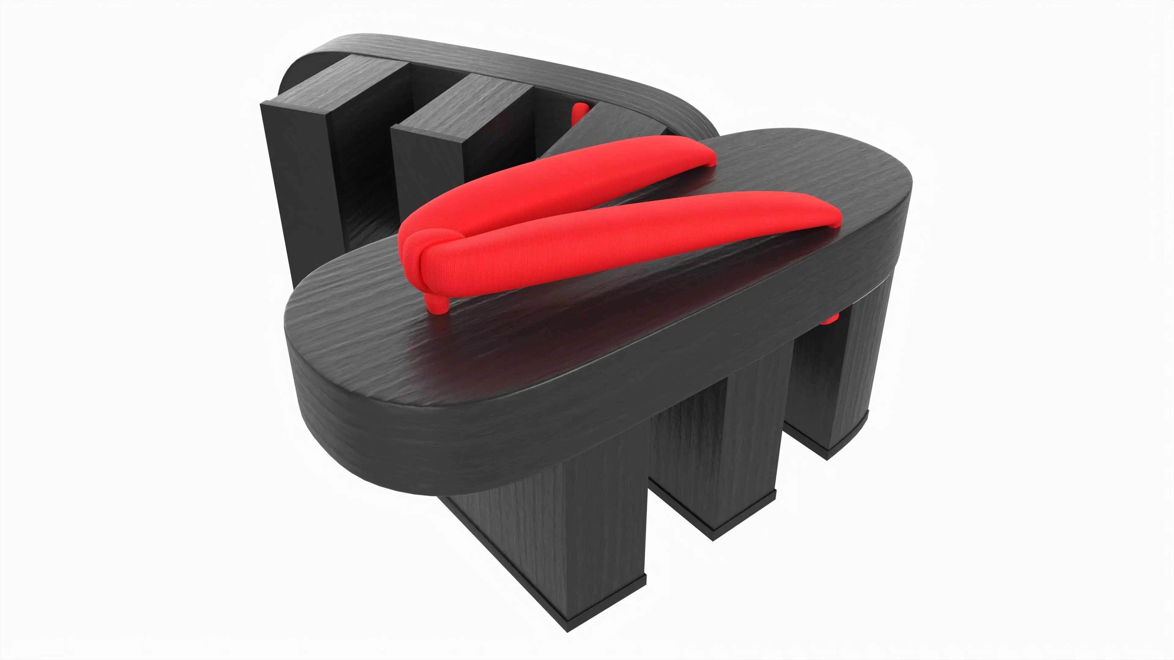 Japanese Geta Wooden Sandals 02 3D model_0