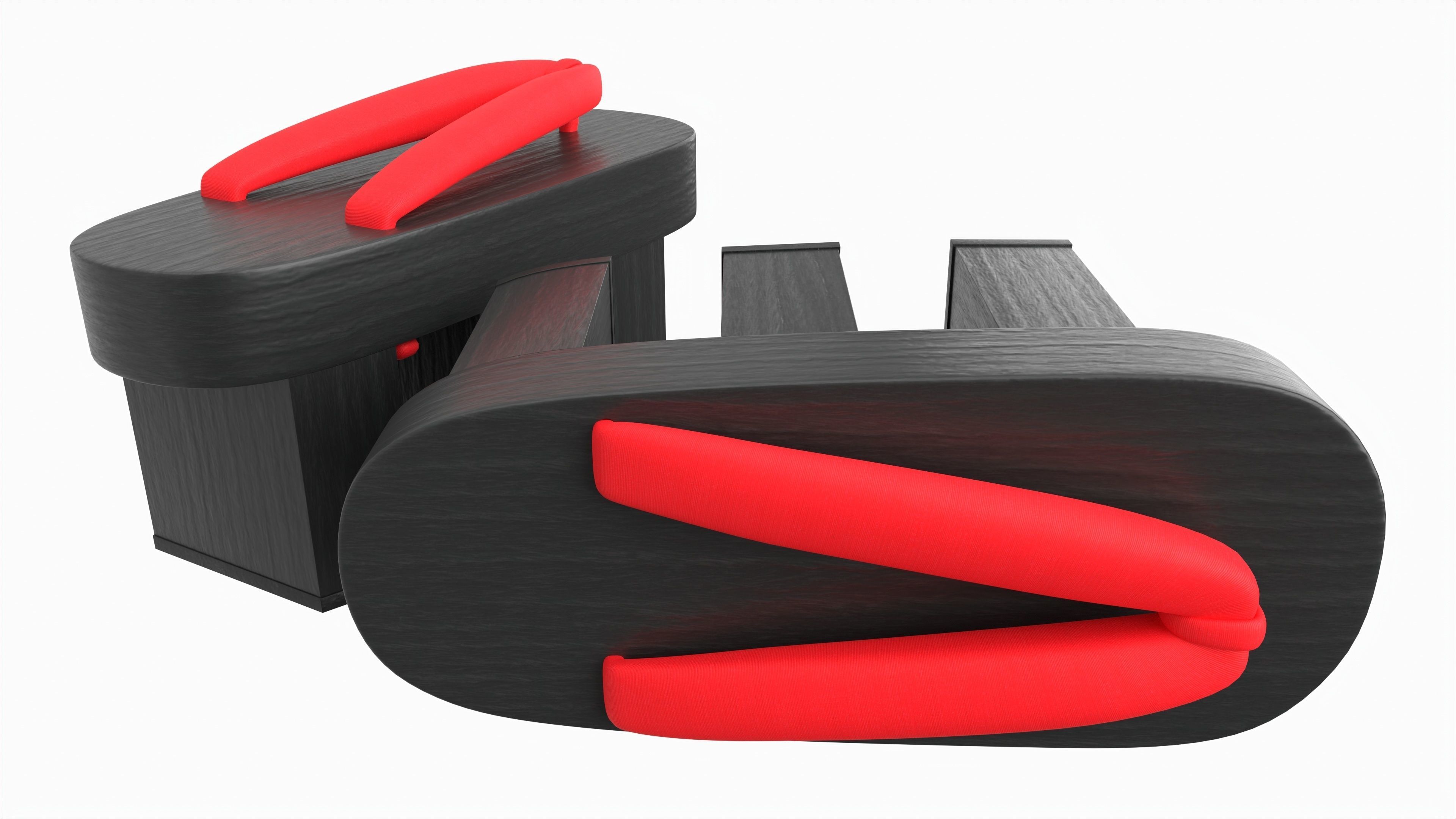 Japanese Geta Wooden Sandals 02 3D model_3