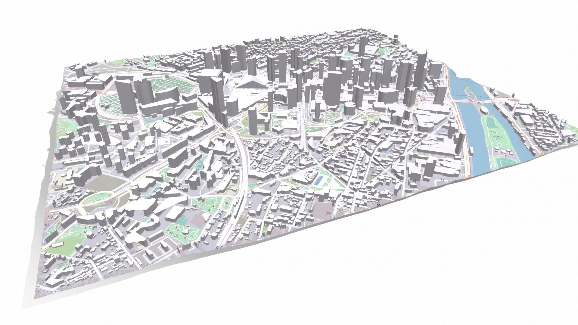 Cityscape Paris France fragment city 3D model_8