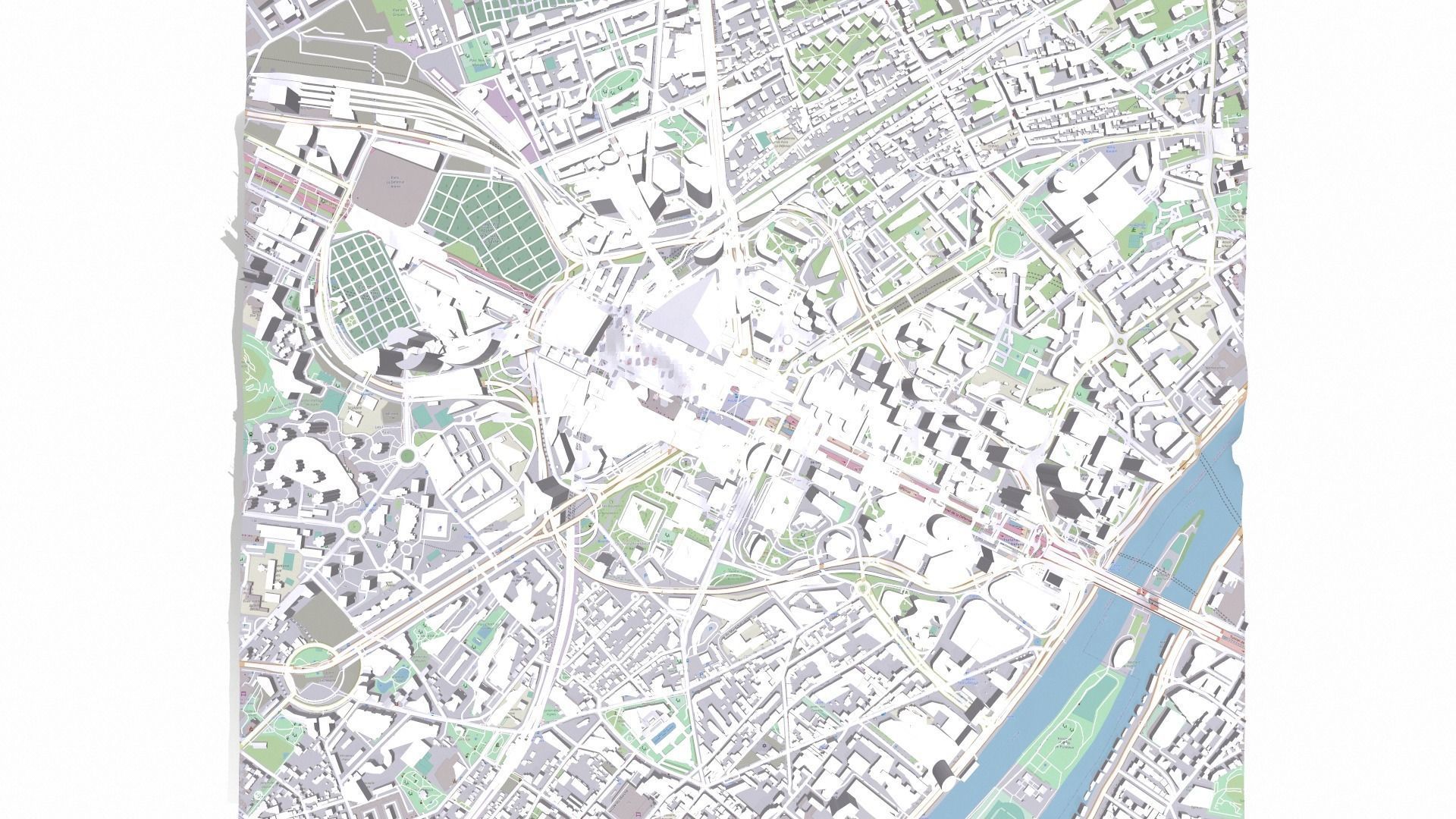 Cityscape Paris France fragment city 3D model_10