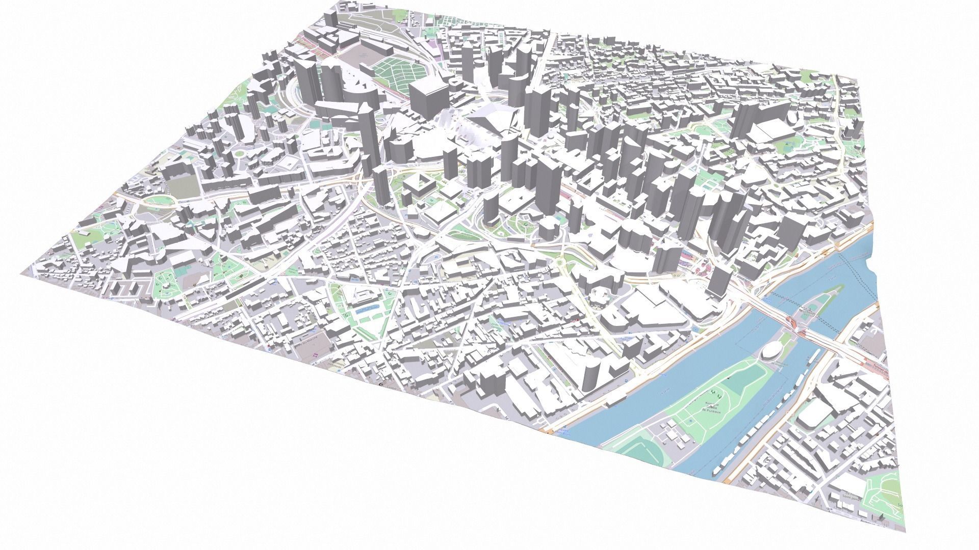 Cityscape Paris France fragment city 3D model_9