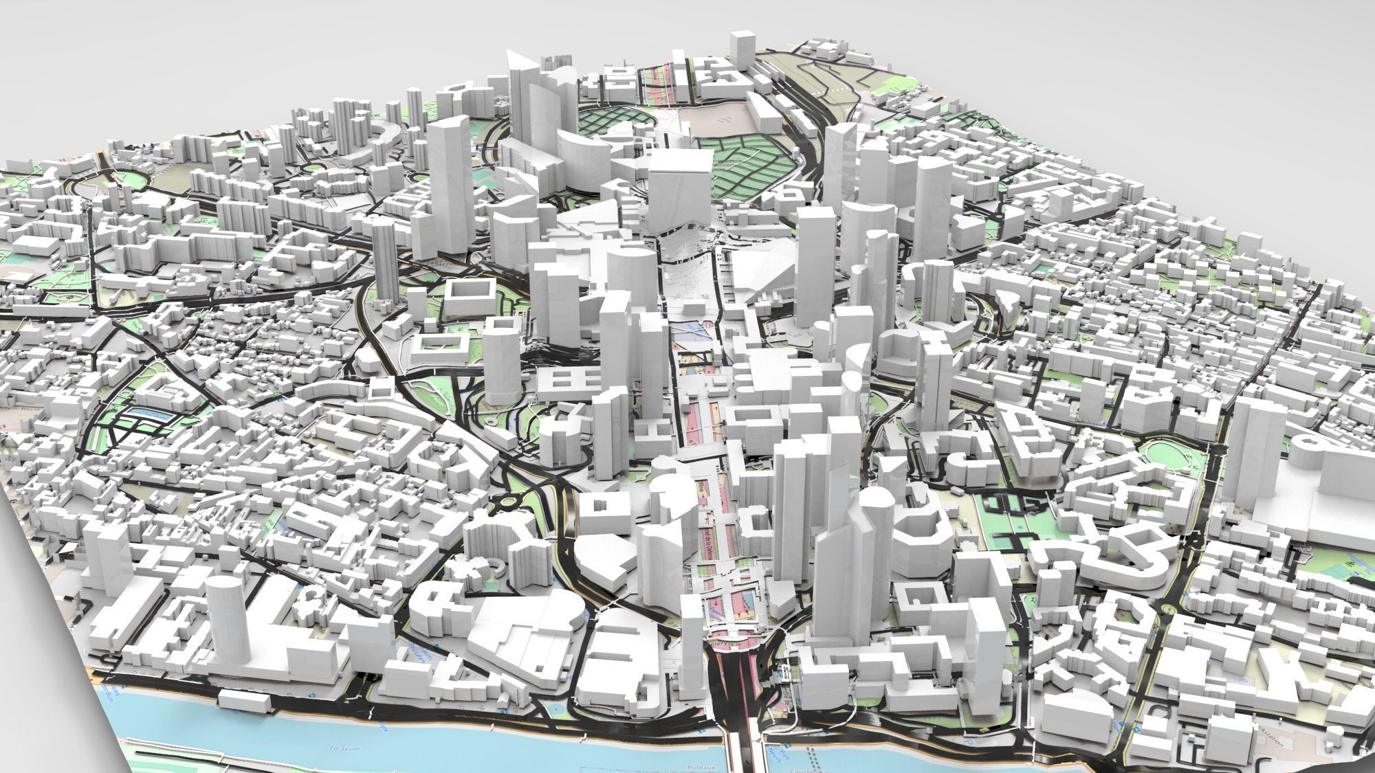 Cityscape Paris France fragment city 3D model_3