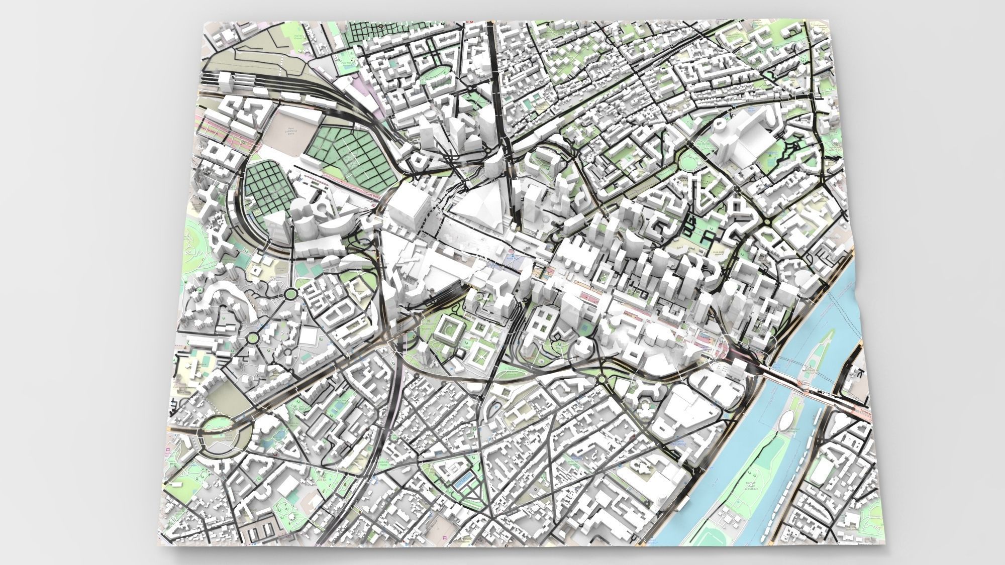 Cityscape Paris France fragment city 3D model_6