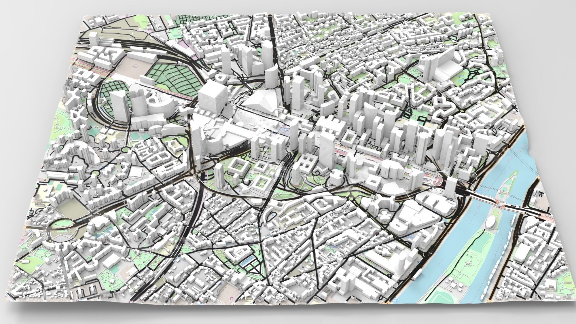 Cityscape Paris France fragment city 3D model_4