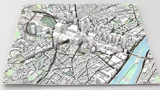 Cityscape Paris France fragment city 3D model