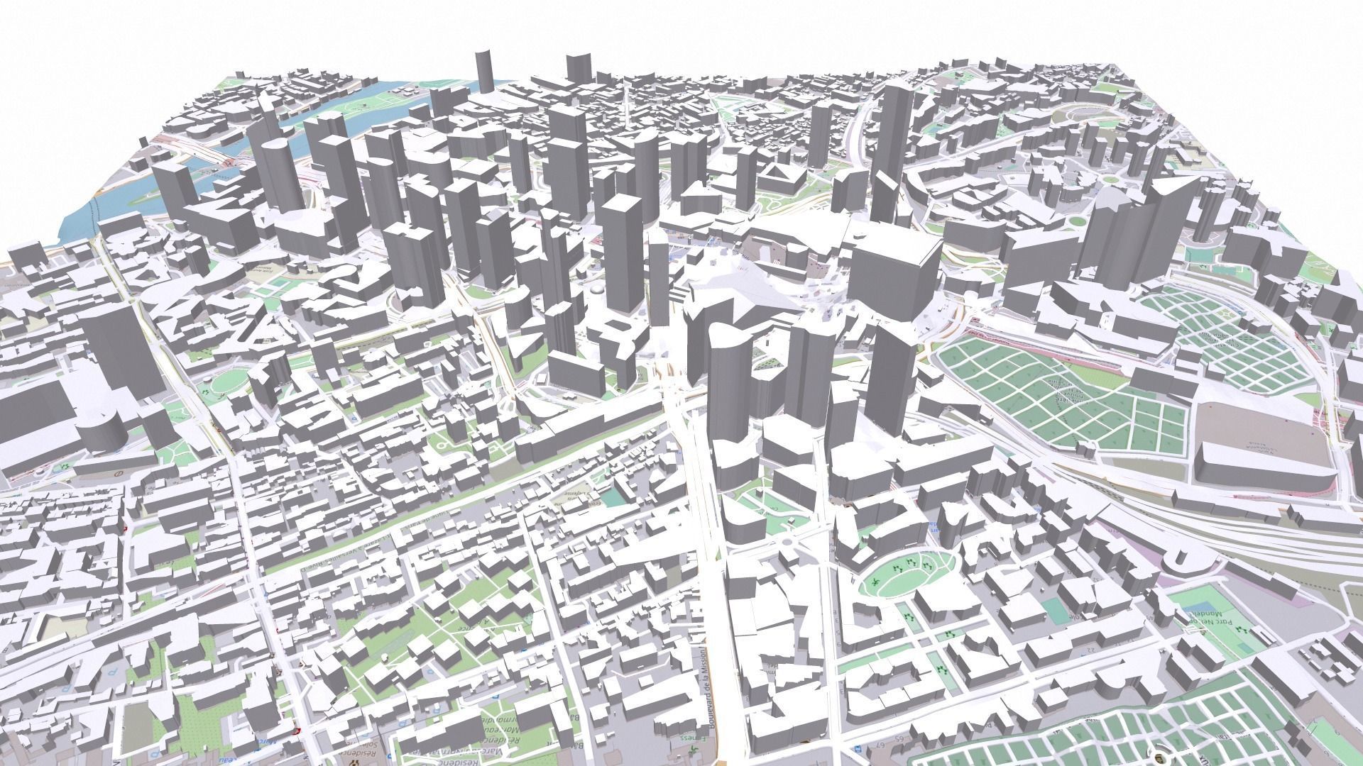 Cityscape Paris France fragment city 3D model_12