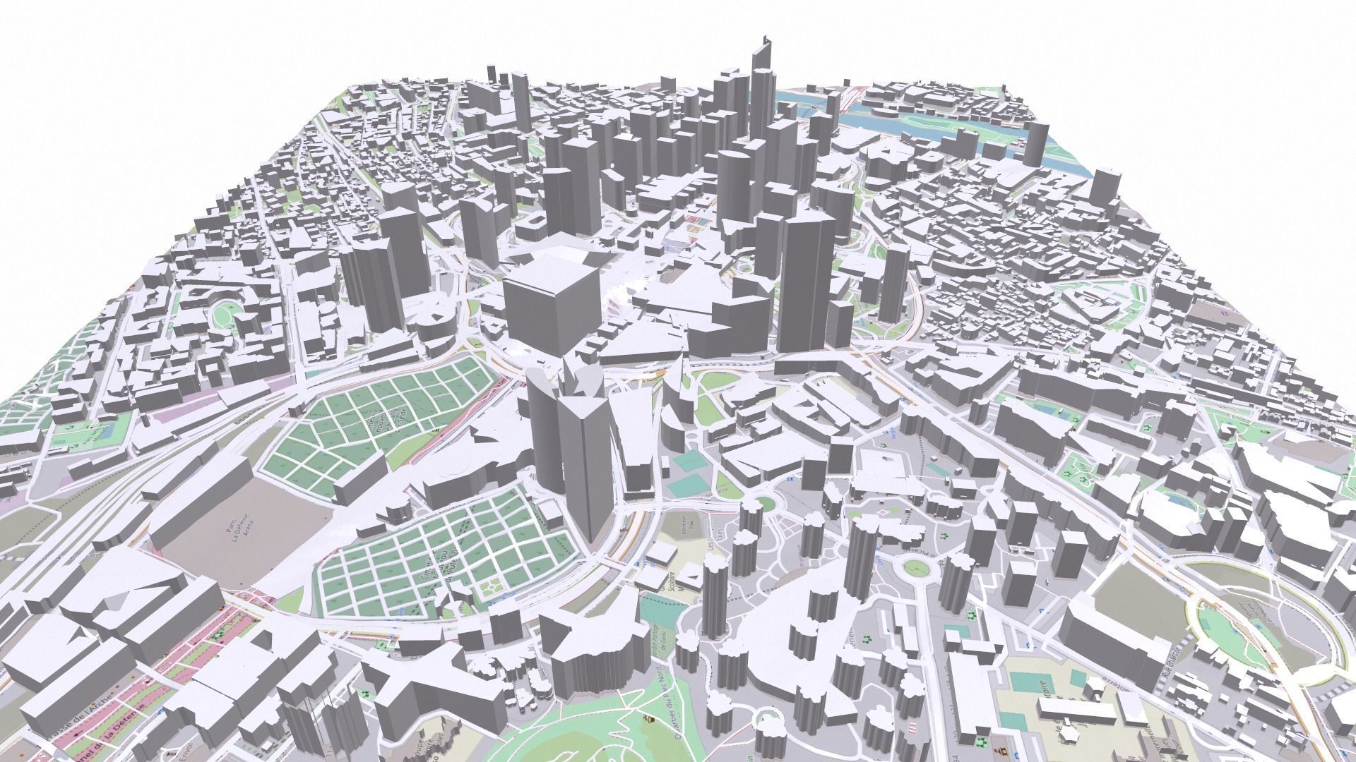 Cityscape Paris France fragment city 3D model_11