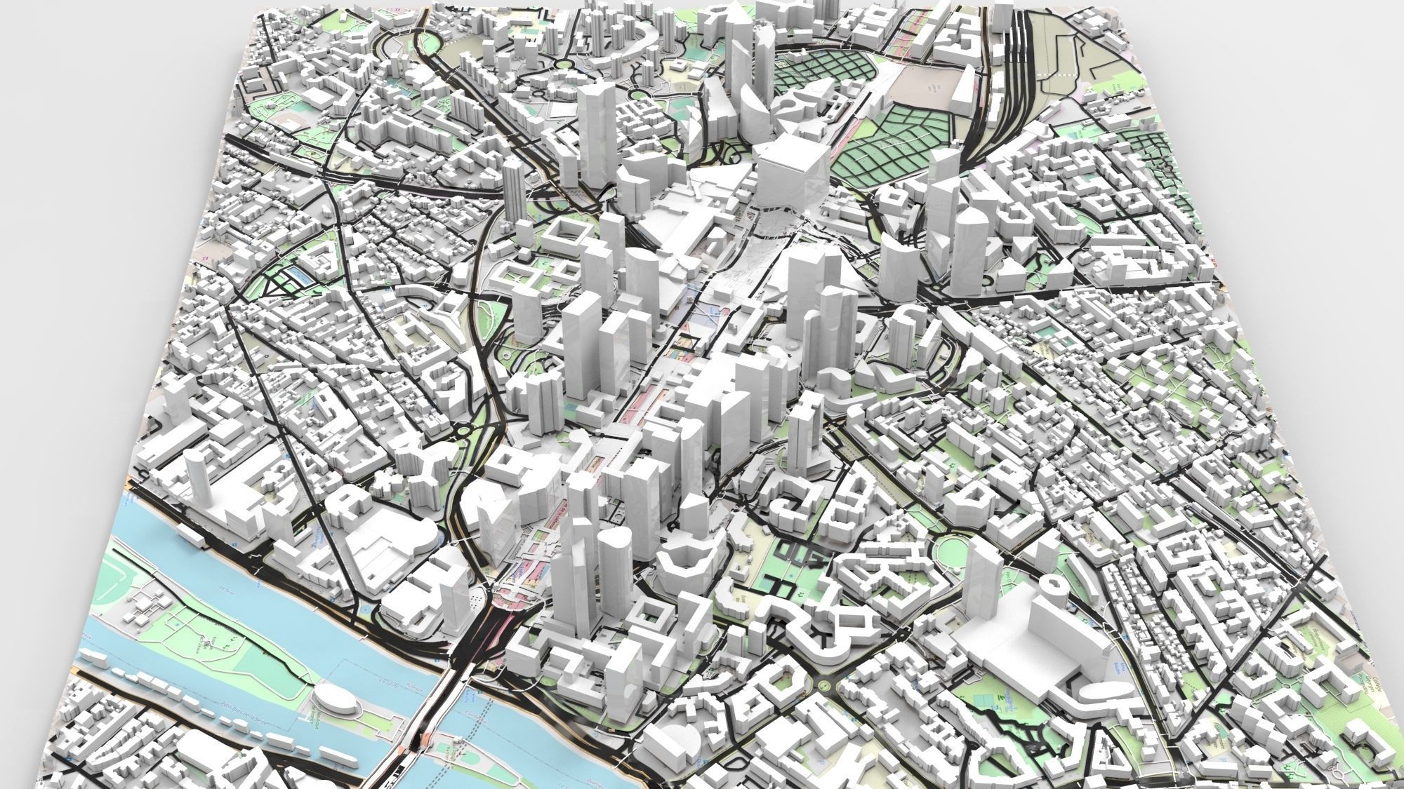 Cityscape Paris France fragment city 3D model_7