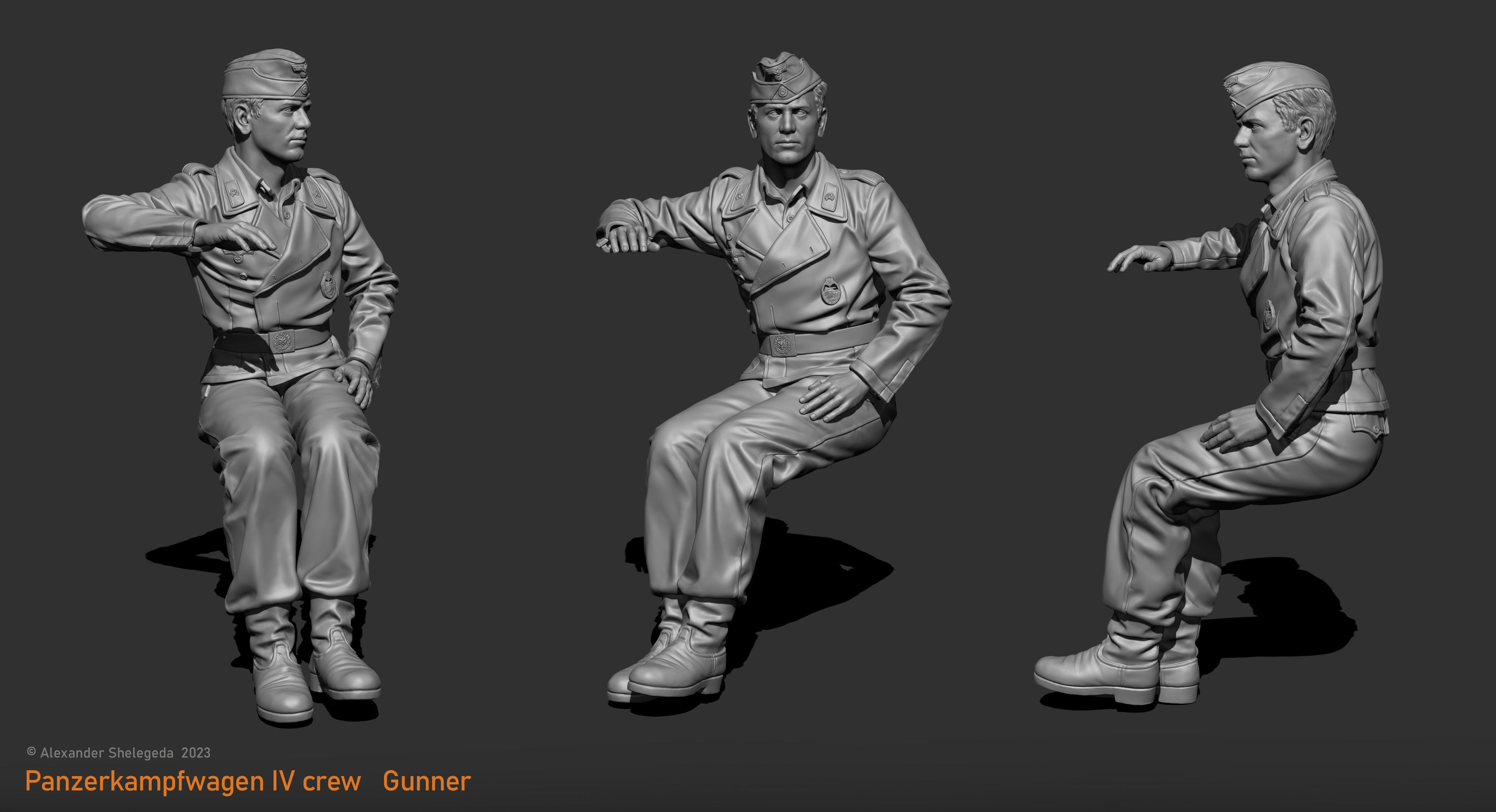 German Tank Crew 1 35 Scale 3D print model_12