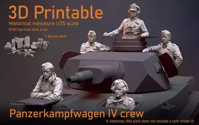 German Tank Crew 1 35 Scale 3D print model