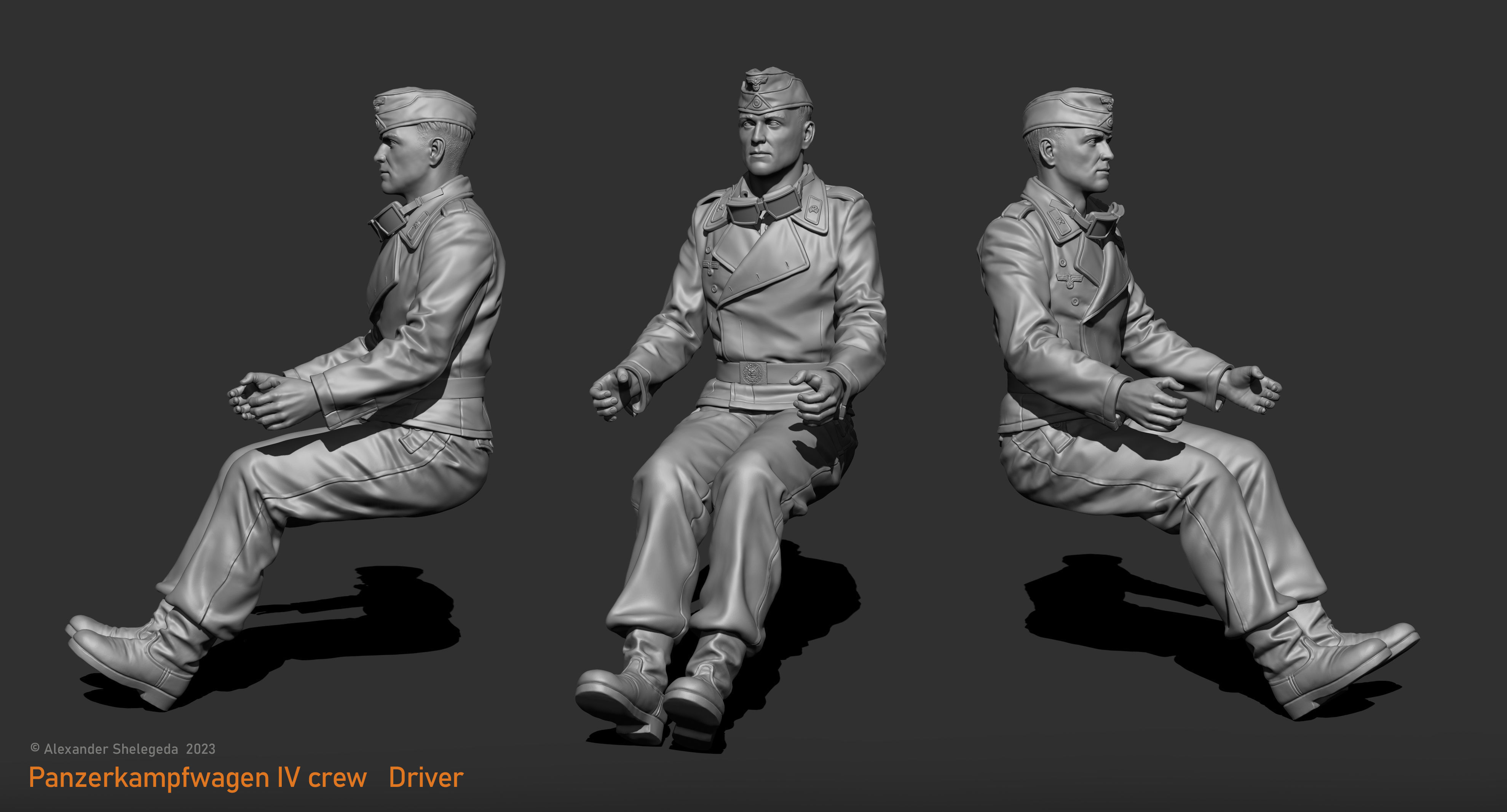 German Tank Crew 1 35 Scale 3D print model_11