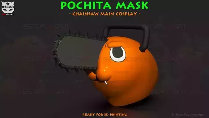 Pochita Mask - Chainsaw Man Cosplay 3D print model
