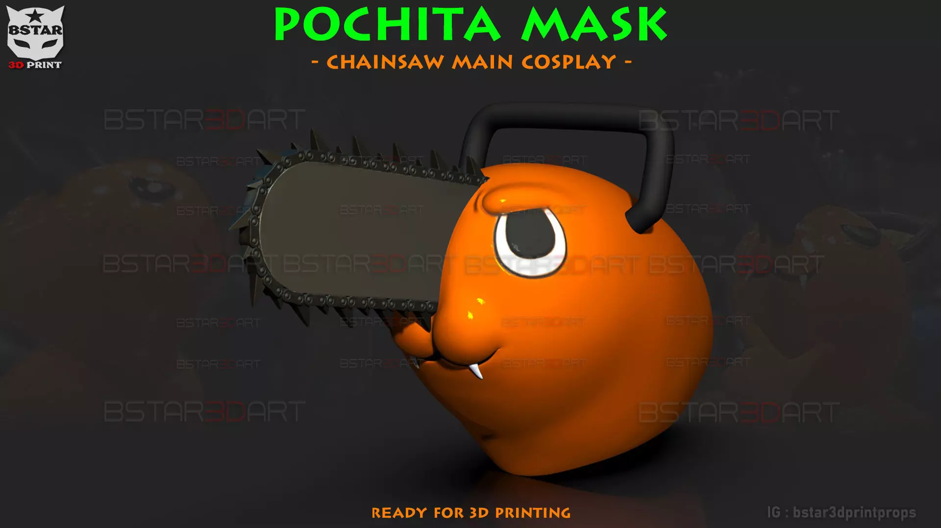 Pochita Mask - Chainsaw Man Cosplay 3D print model
