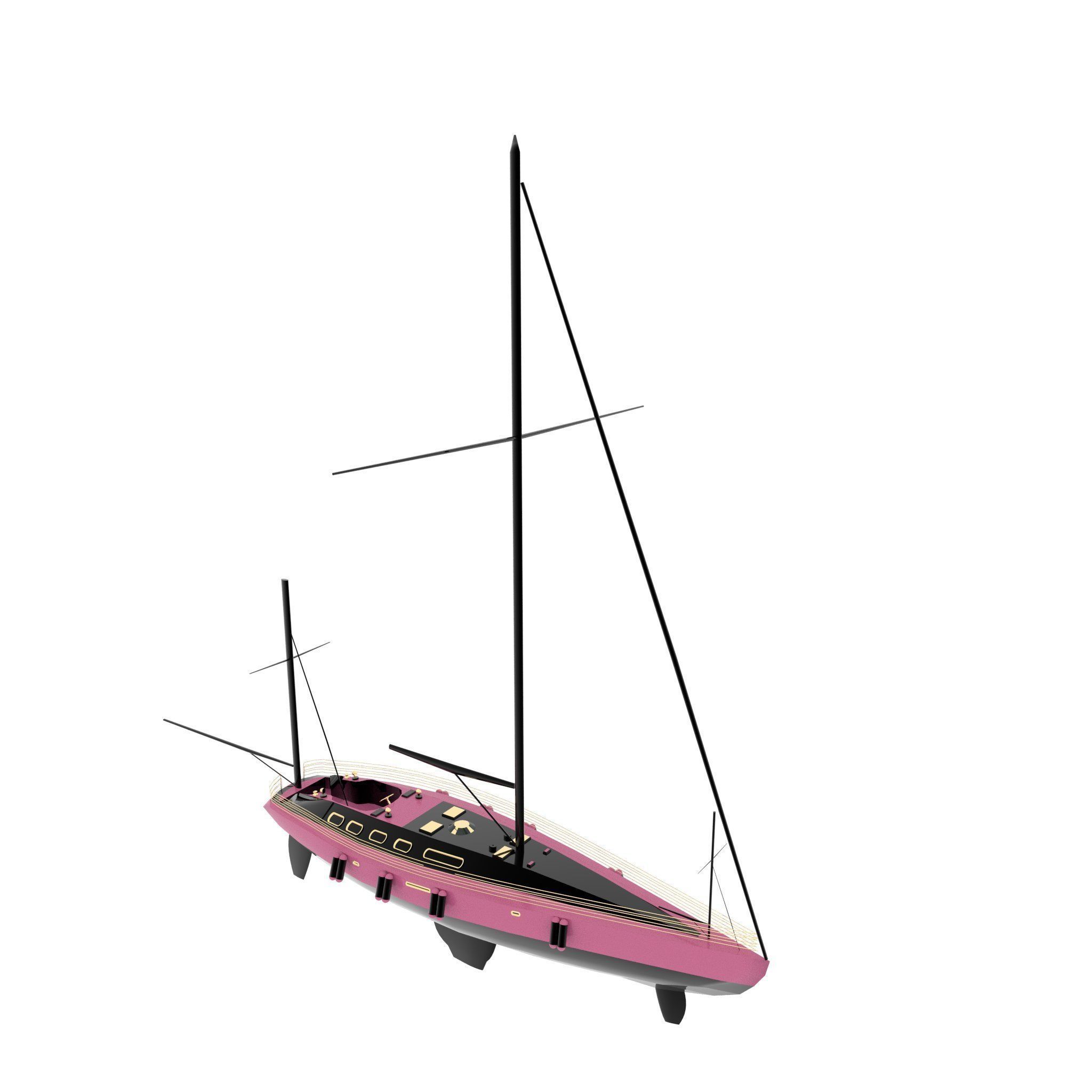 Luxury Yacht 3D model_1